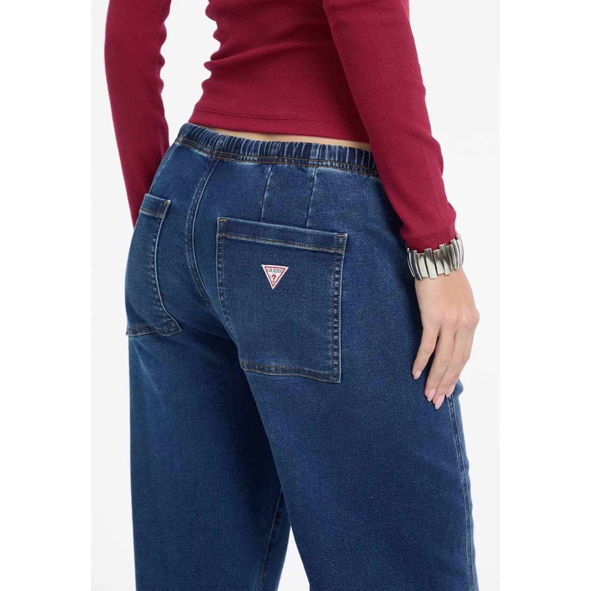 Jean Torsadé Jambe Extra Large bleu foncé, GUESS JEANS