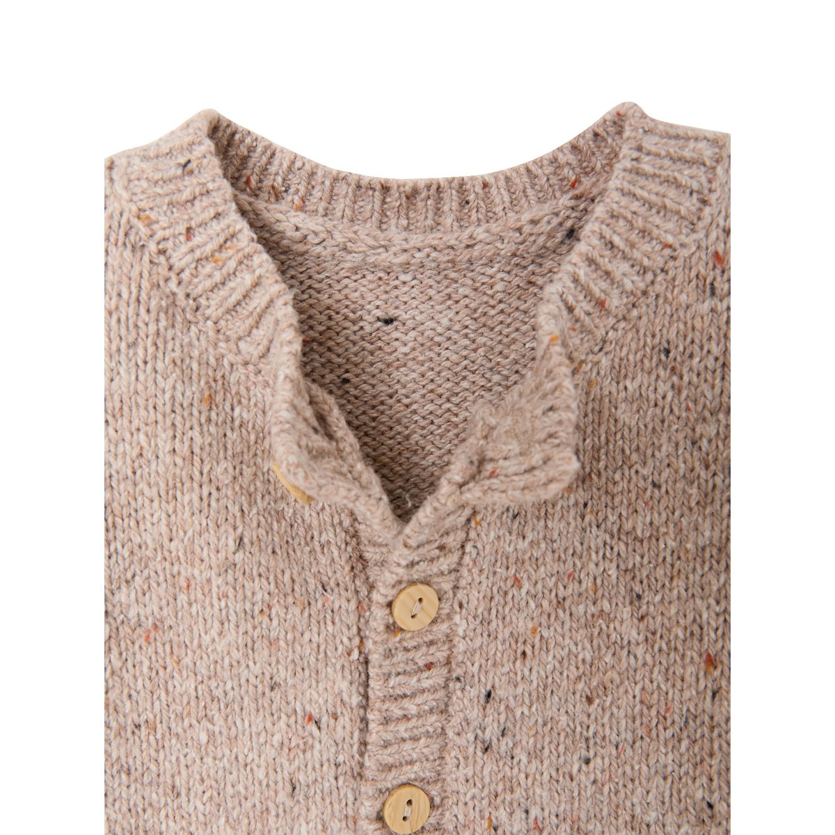 Ensemble combinaison et doudou naissance beige chiné, VERTBAUDET