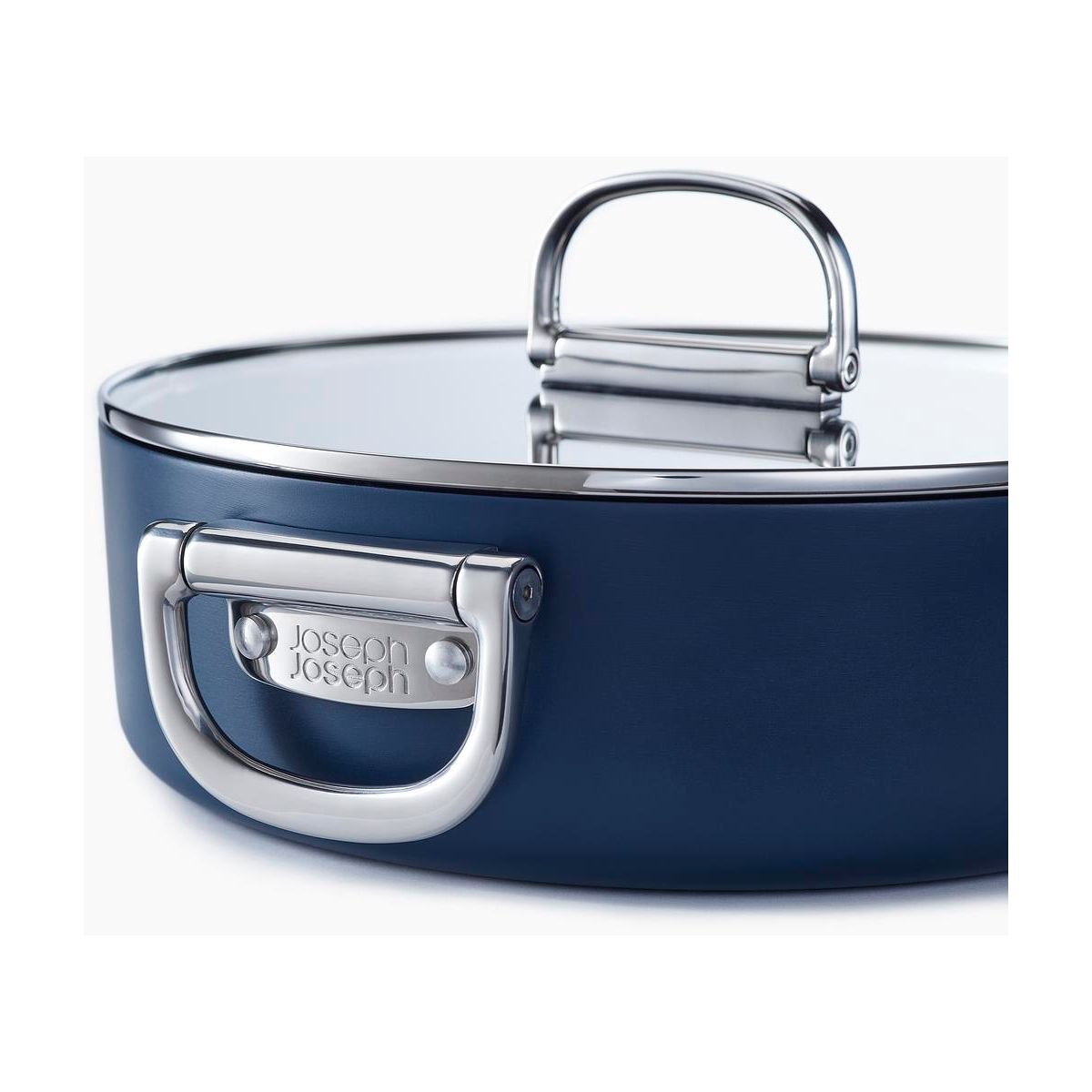 Cocotte Space de 28 cm 2 poignées avec couvercle bleu, JOSEPH JOSEPH