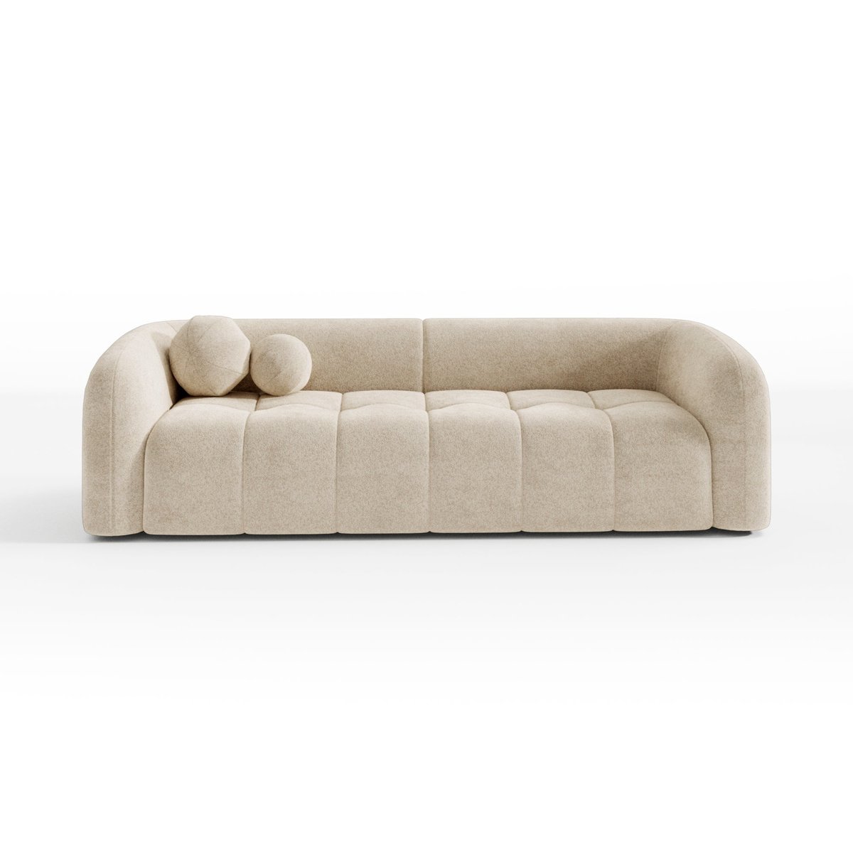 Canapé 3 places en velours texturé HAUSSMANN beige, SIA HOME
