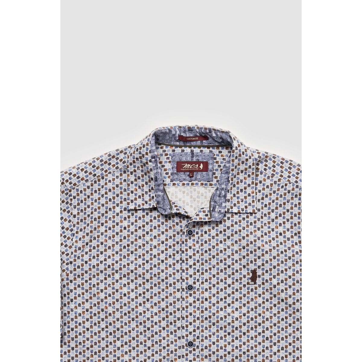 Chemise imprimée tulipe bleu marine, MCS