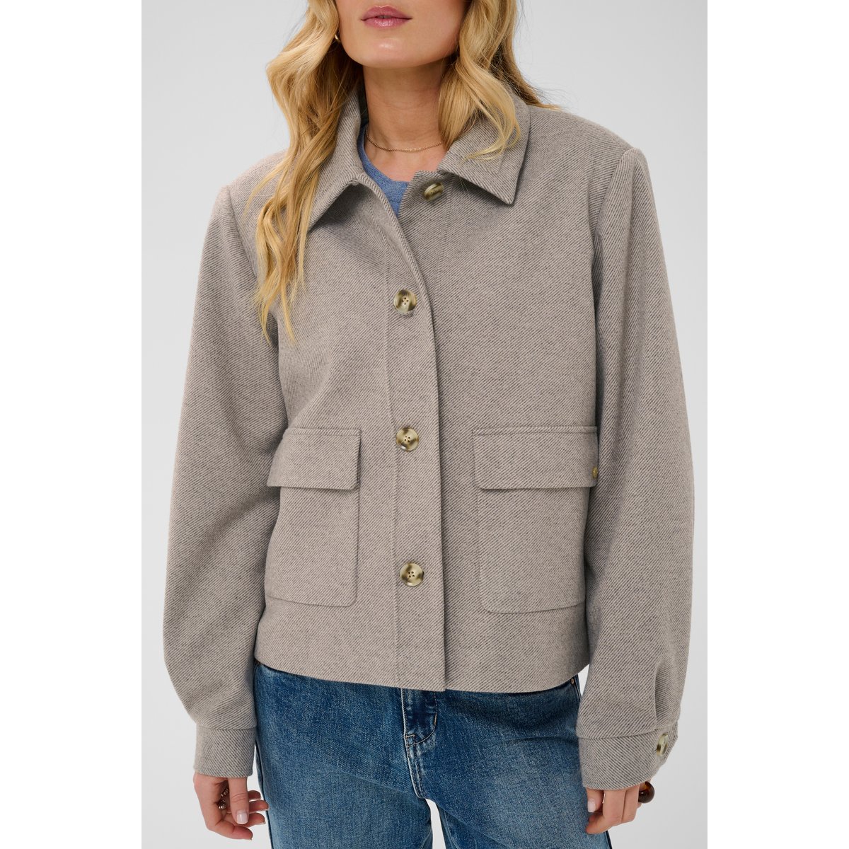 Manteau beige brown lentil melange, CREAM