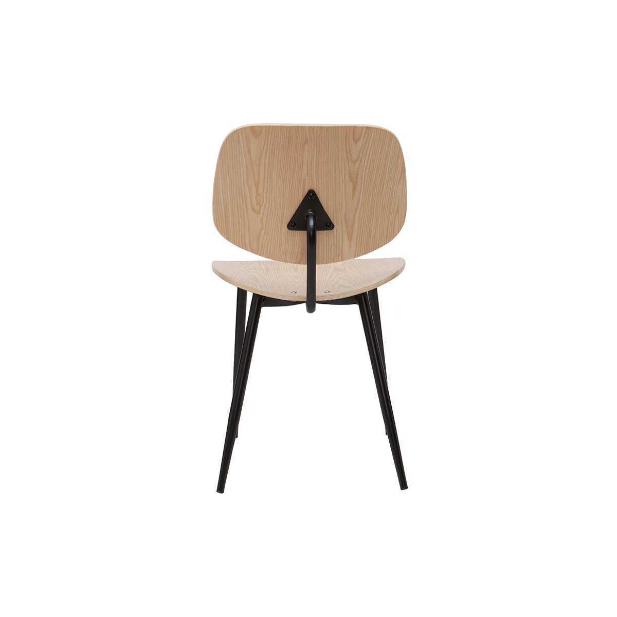 Chaises design pieds métal (lot de 2) TOBIAS bois clair / noir, MILIBOO