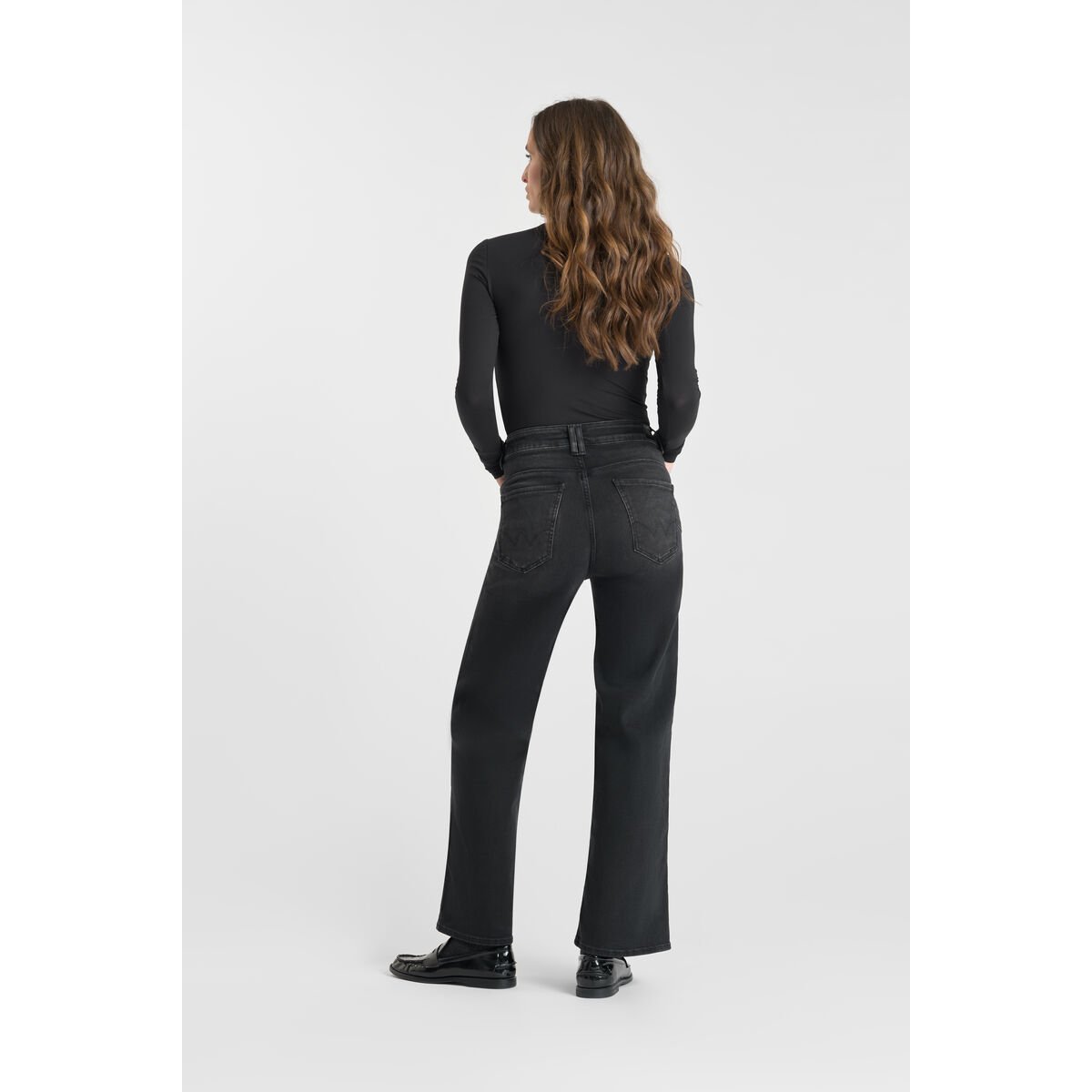 Jeans loose, large pulp wide leg , 7/8ème black / black, LE TEMPS DES CERISES
