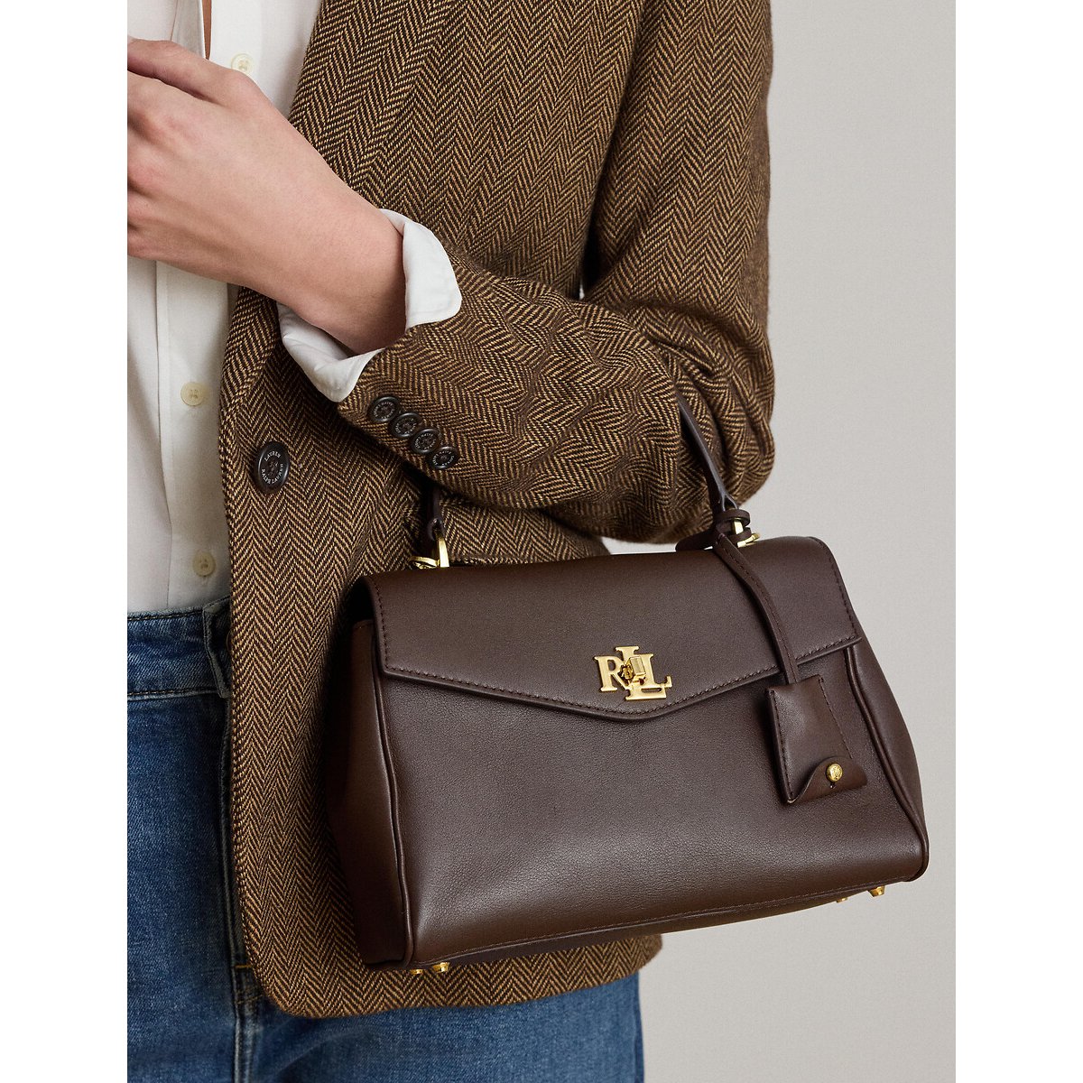 Sac à main en cuir, FARRAH SMALL marron, LAUREN RALPH LAUREN