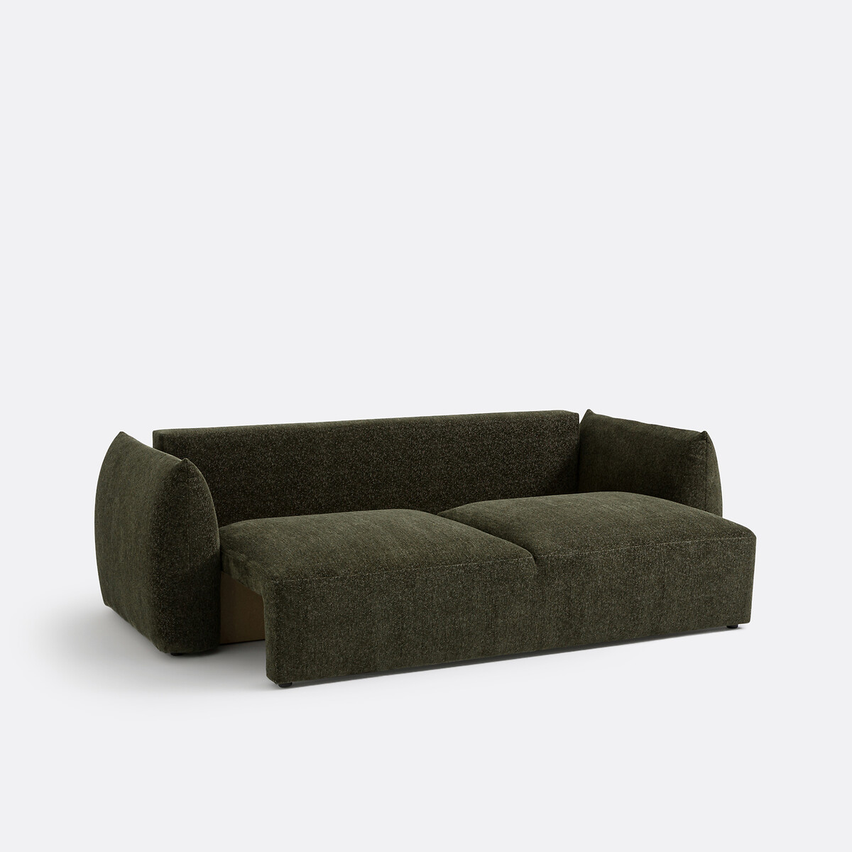 Edith 3-Seater Sofa Bed in Marl Chenille khaki, LA REDOUTE INTERIEURS