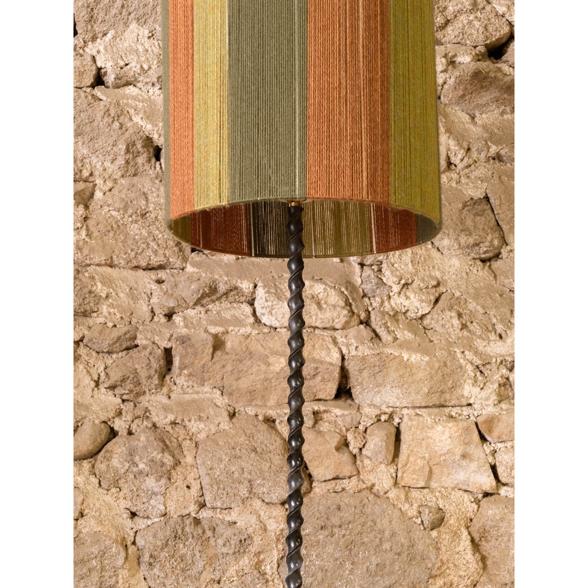 Lampadaire en fer et laine Julien N°406 - Bon état noir, DEBONGOUT