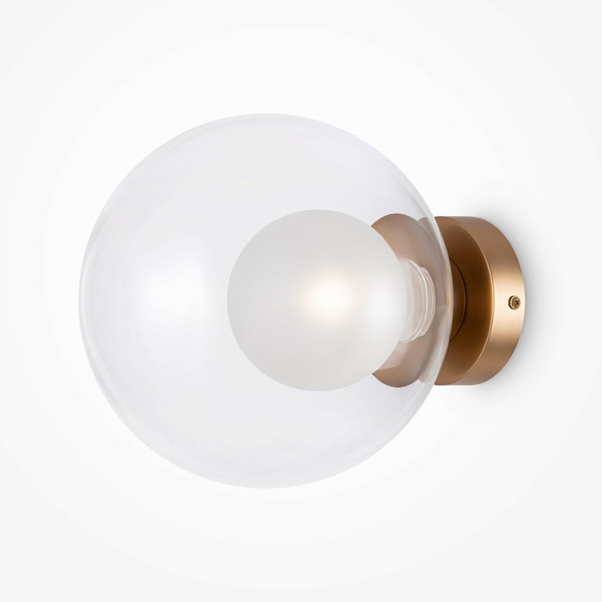 Applique globe en verre avec base or mat, 20 cm DELTONA transparent, PIER IMPORT