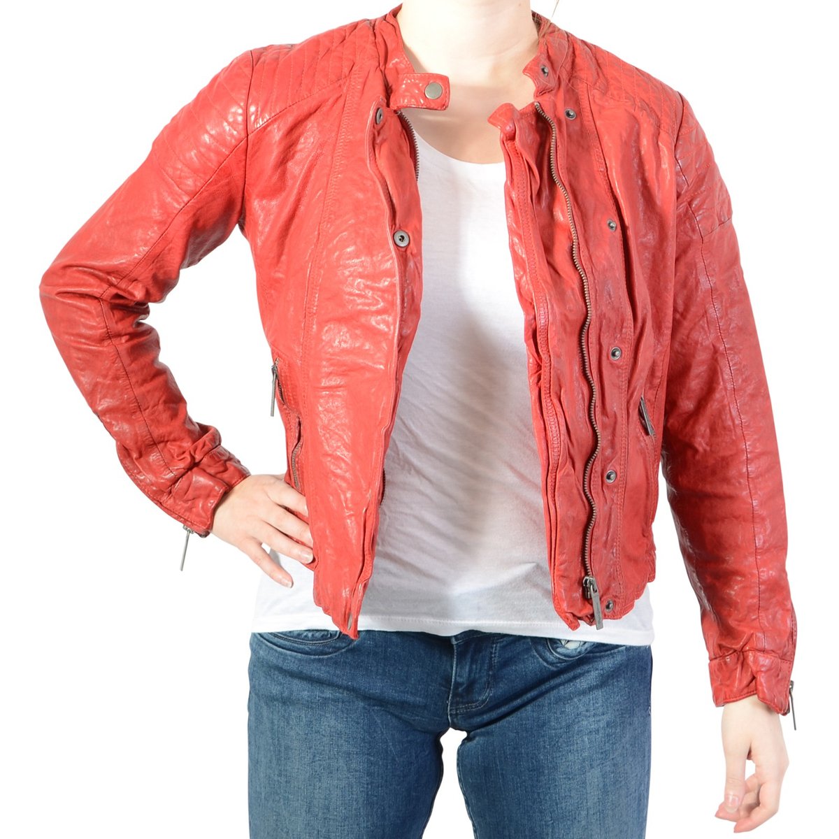 Blouson Style Motard, Poches, Rocky rouge, PEPE JEANS