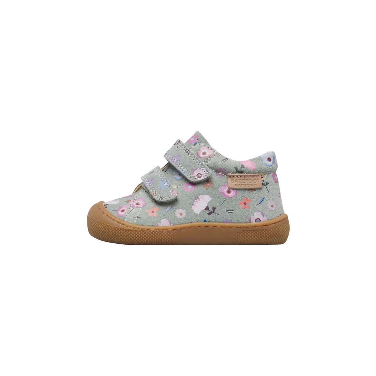 Chaussures premiers pas en suède BAREFOOT AMUR VL sage-rose, NATURINO