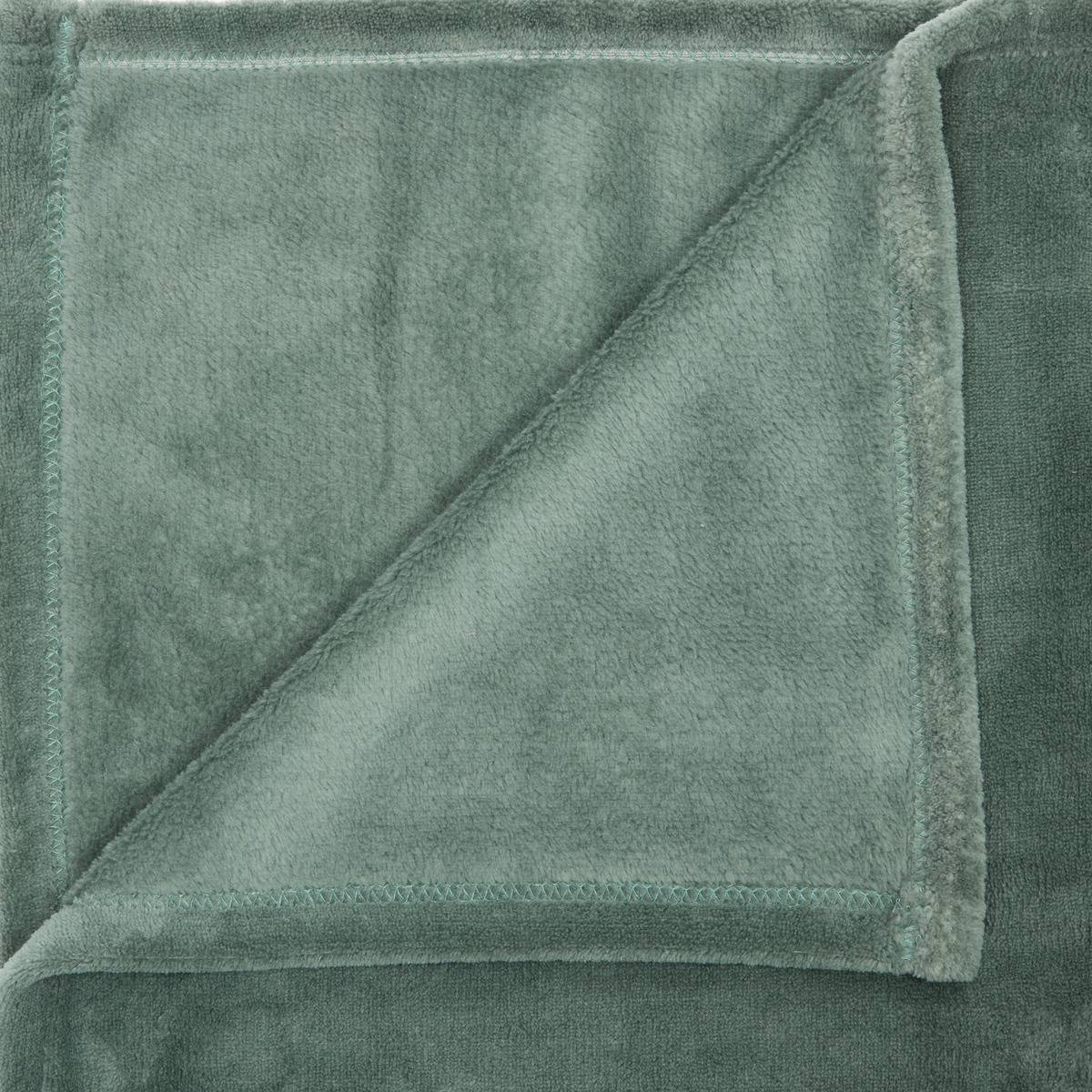 Coussin Plaid en microfibre KIESA vert tilleul, ATMOSPHERA