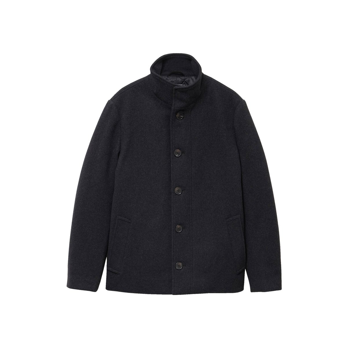 Manteau droit court col montant gris foncé, BONOBO