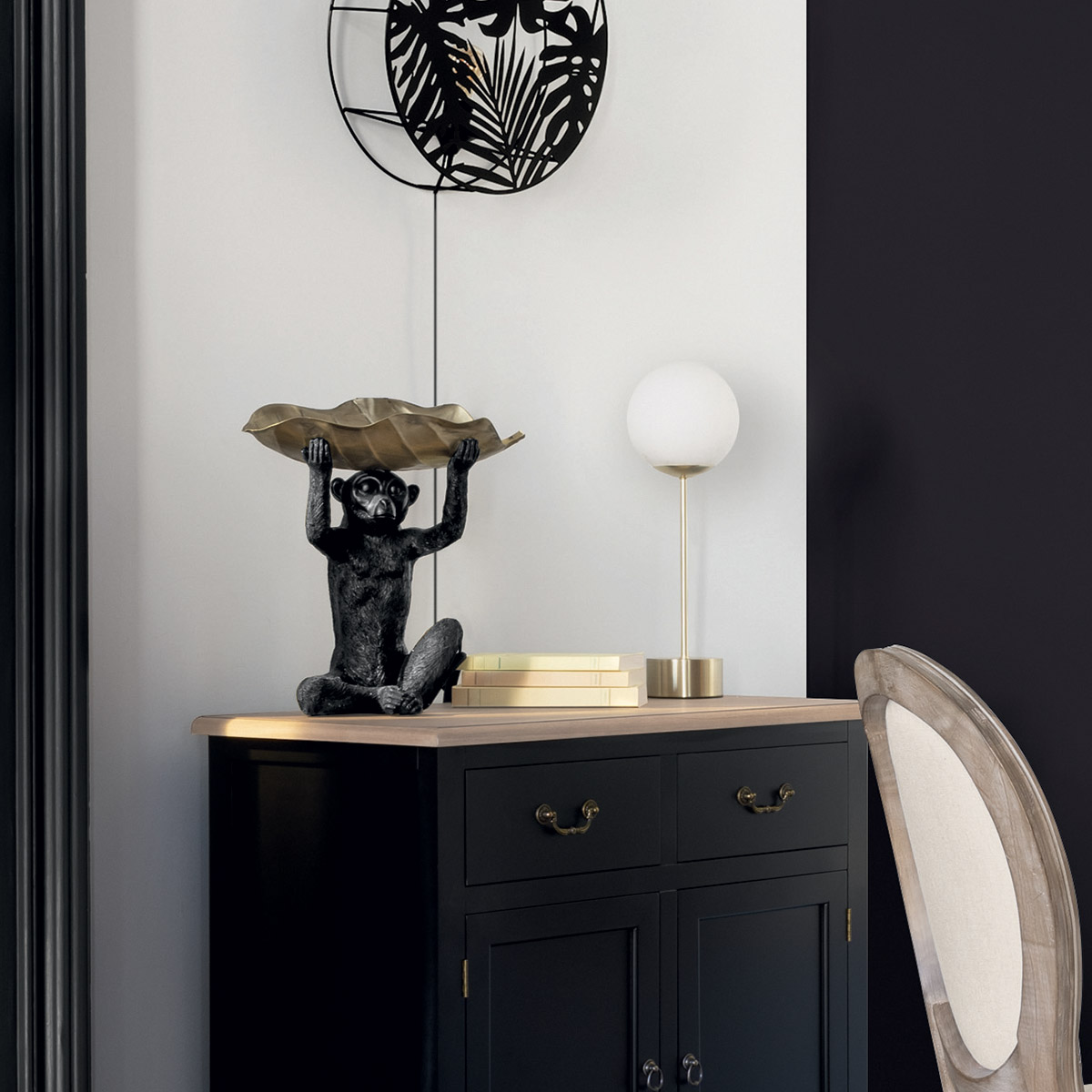 Lampe à poser verre DRIS doré, ATMOSPHERA
