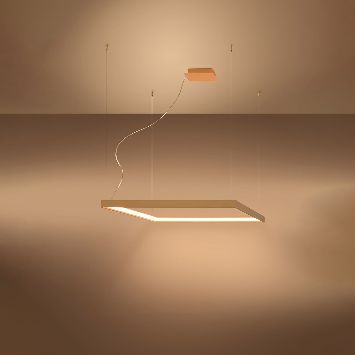 Lustre Aluminium Doré LED 1 Nelya doré, EDEN