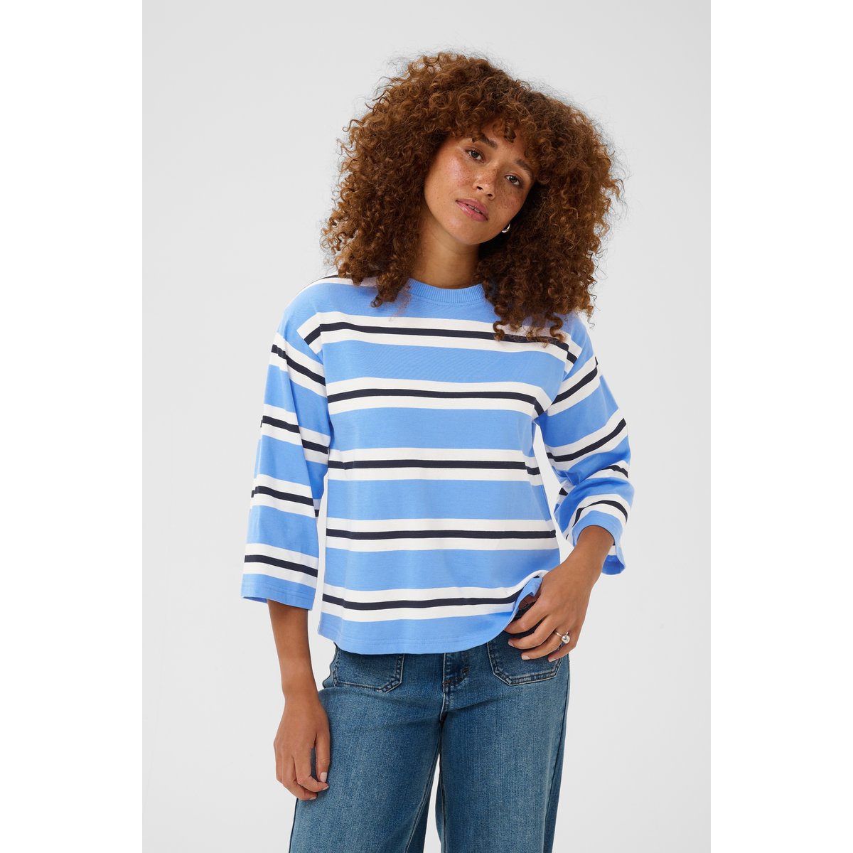 T-shirt à manches longues bleu provance/chalk/black deep, KAFFE