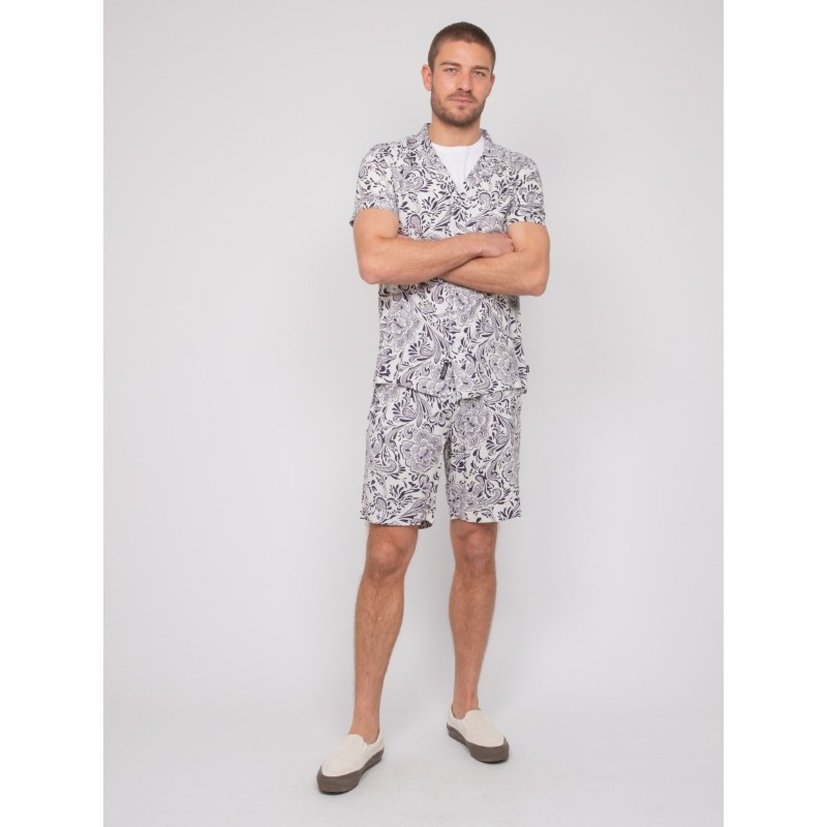 Chemise Manches Courtes Motifs Donupo ecru, RITCHIE