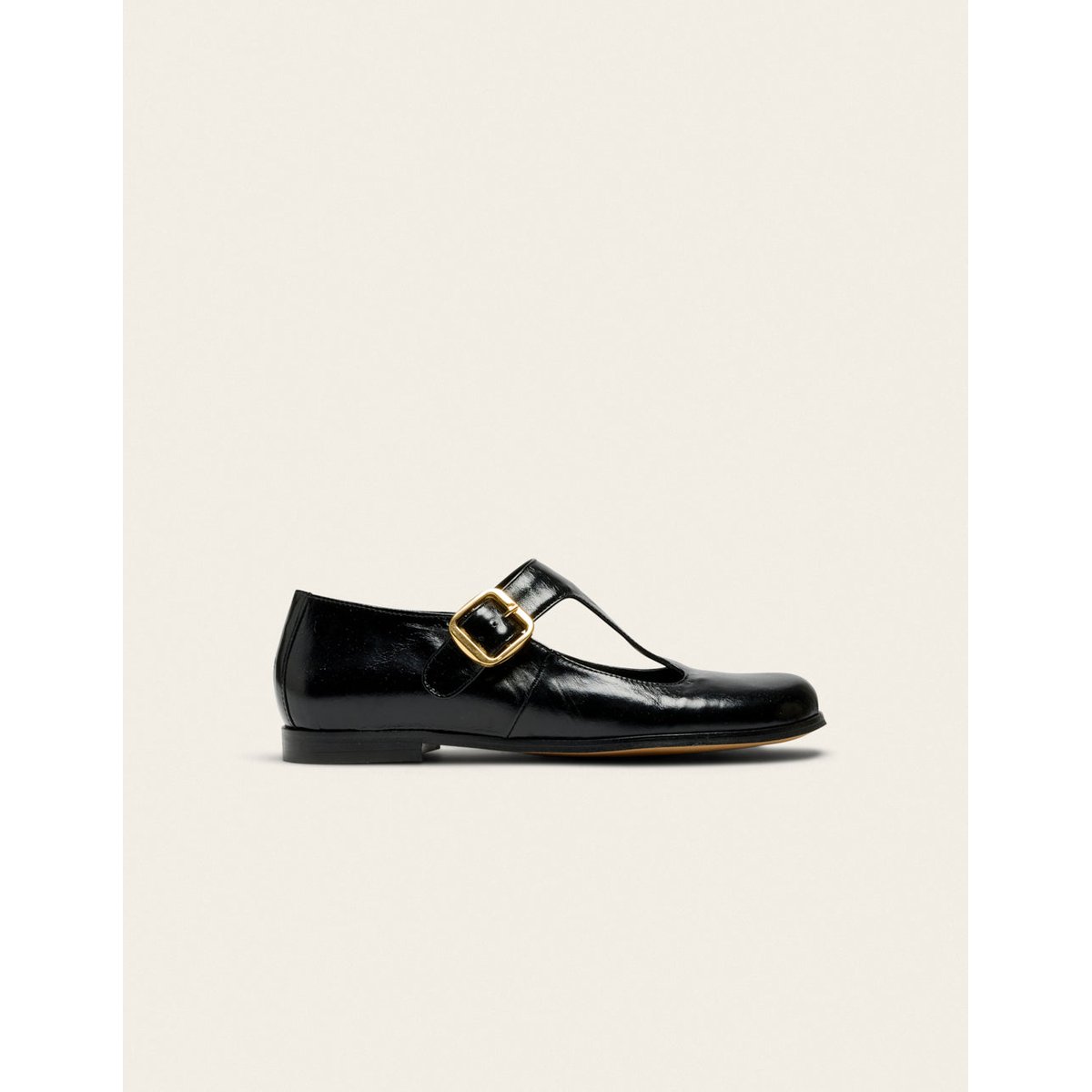Ballerines OPAL cuir plissé noir, ODAJE
