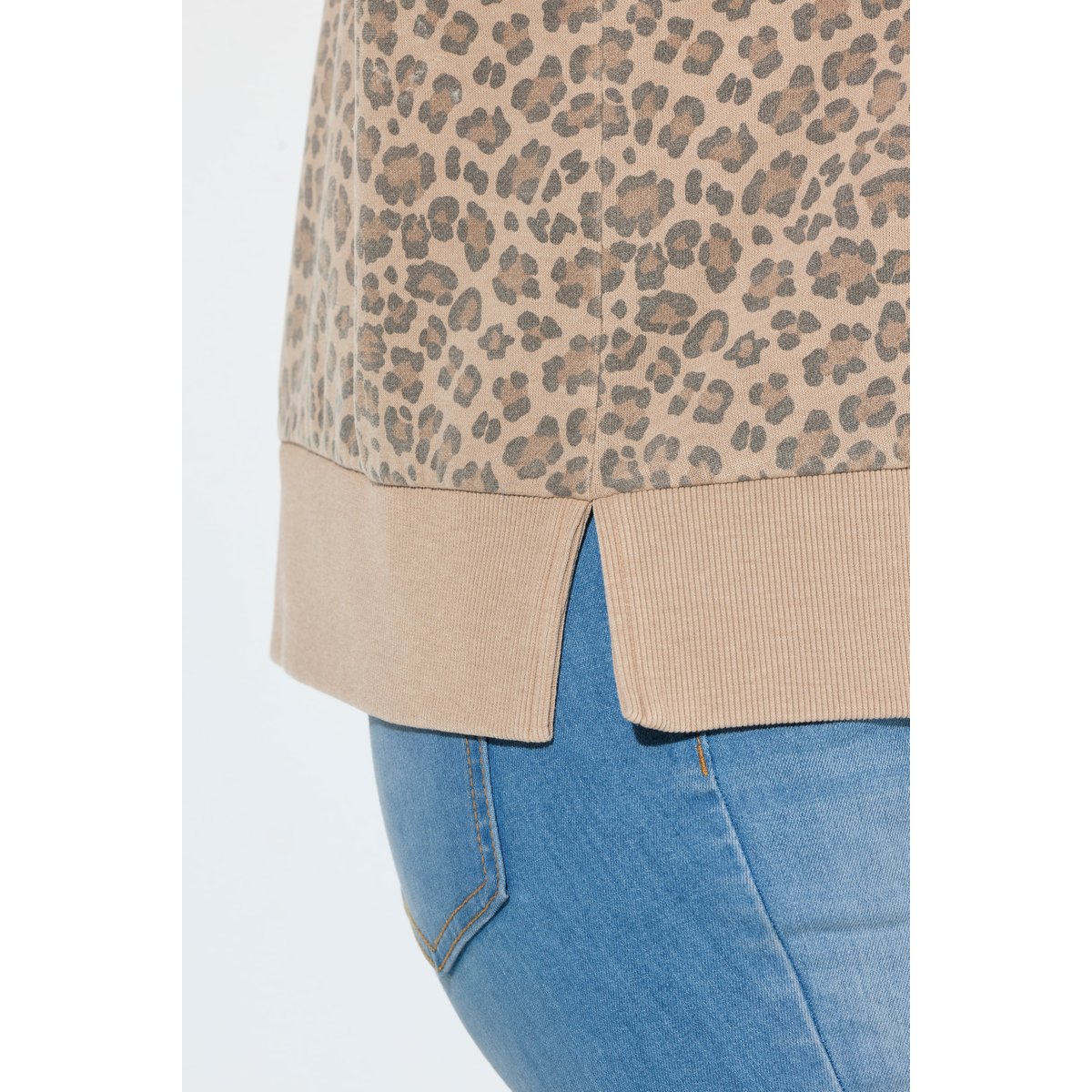 Blouson en molleton motif léopard caramel, ULLA POPKEN