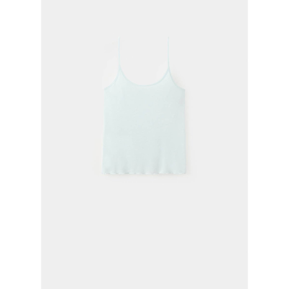 T-shirt micromodal bretelles bleu, MANGO