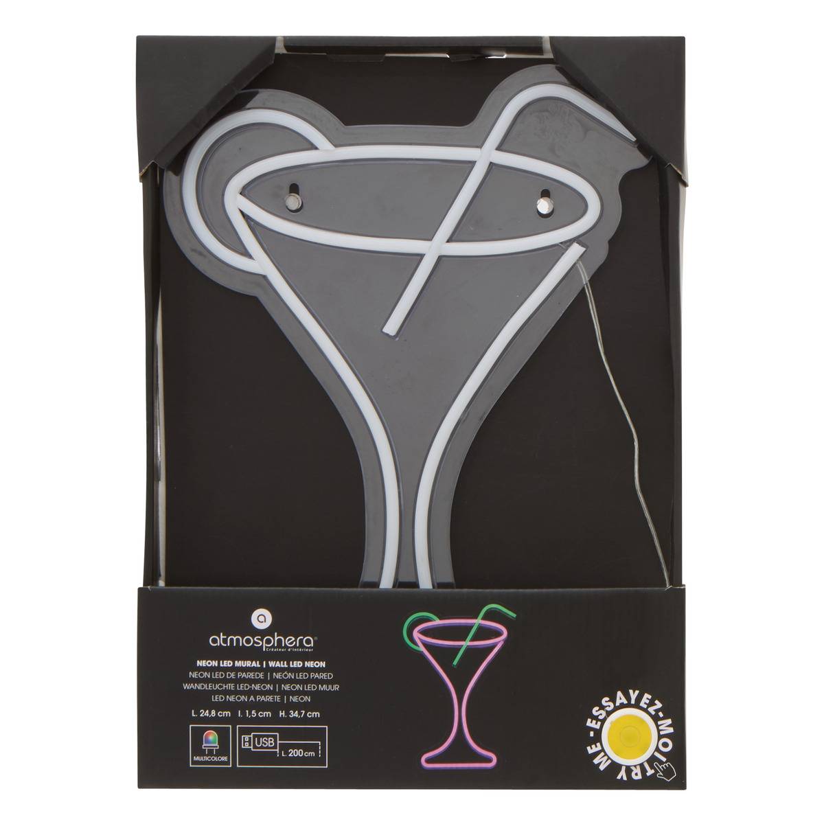 Néon LED COCKTAIL multicolore, ATMOSPHERA