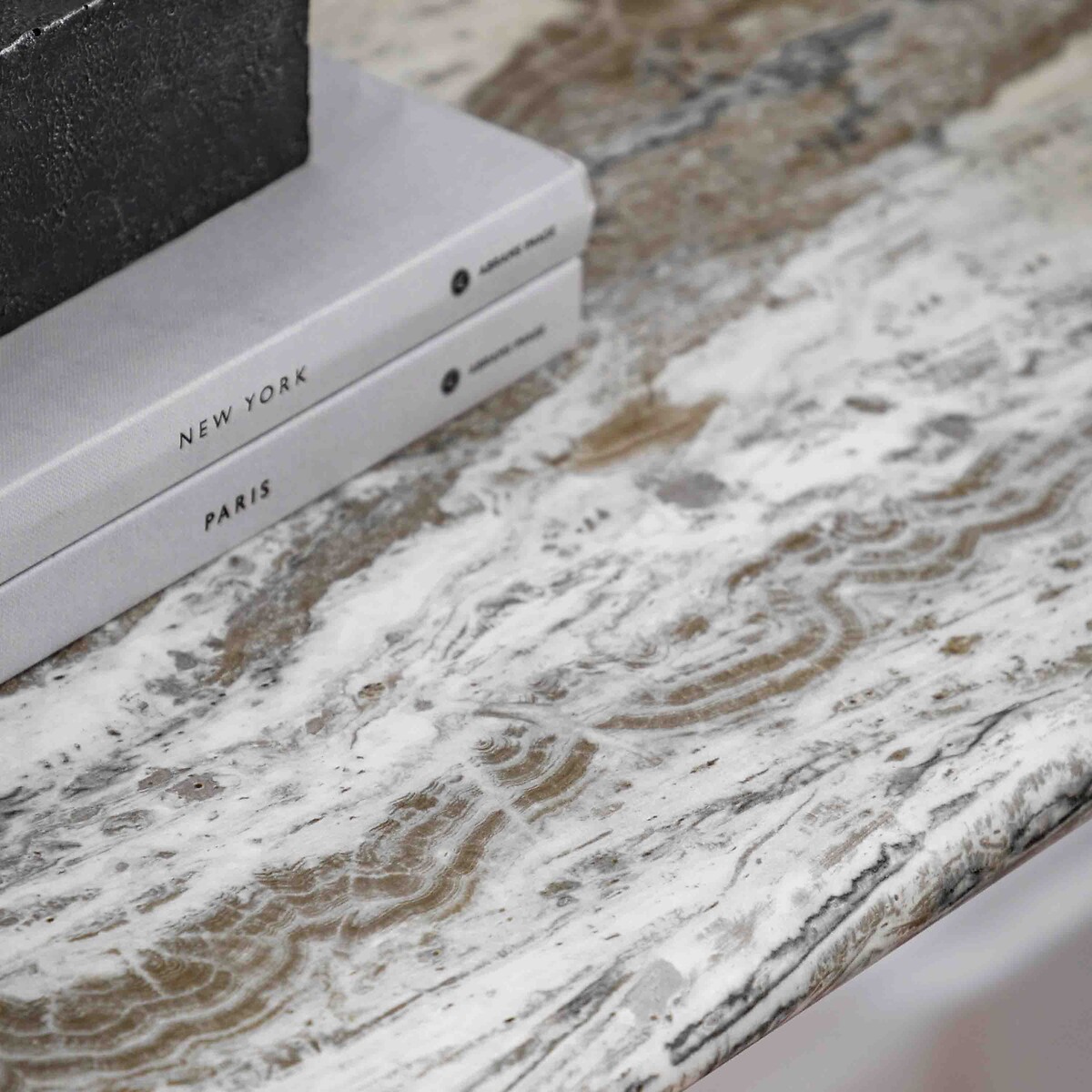 Luxor Faux Marble Console Table brown marble, ÉDITÉ