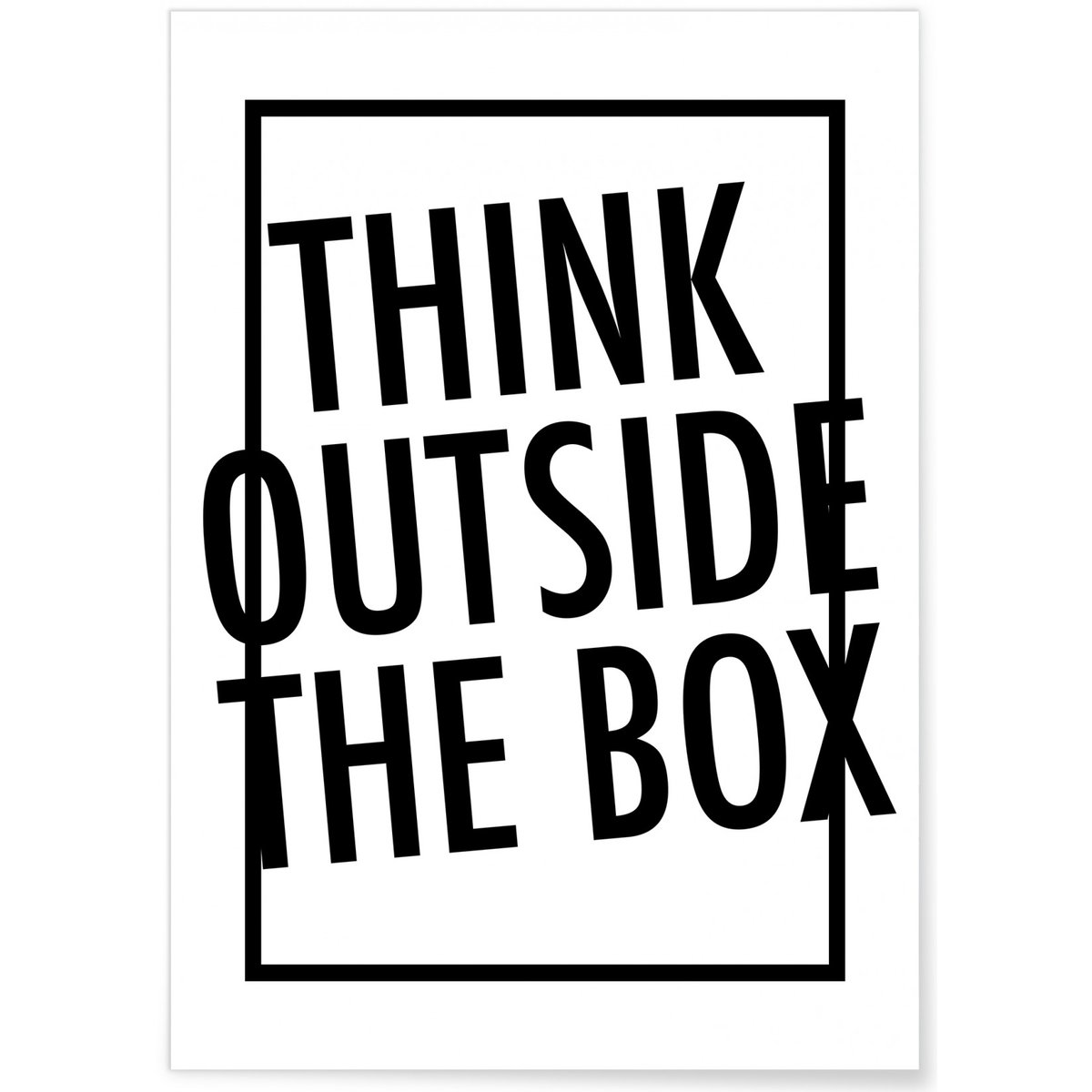 Affiche 'Think Outside the box' blanc, L'AFFICHERIE