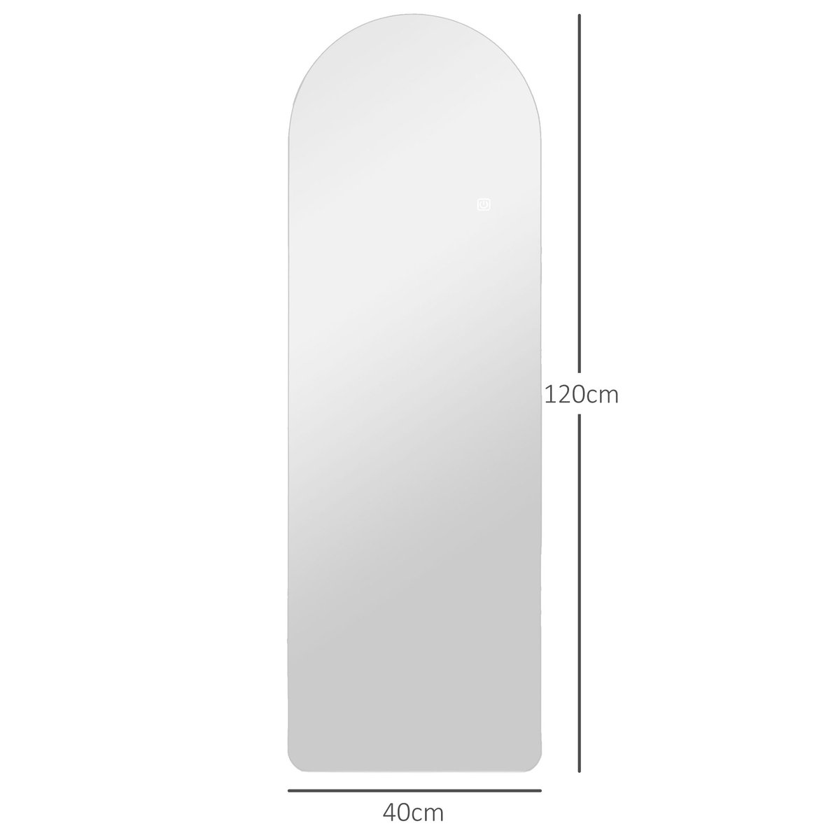 Miroir en pied Verre trempé Transparent gris, HOMCOM