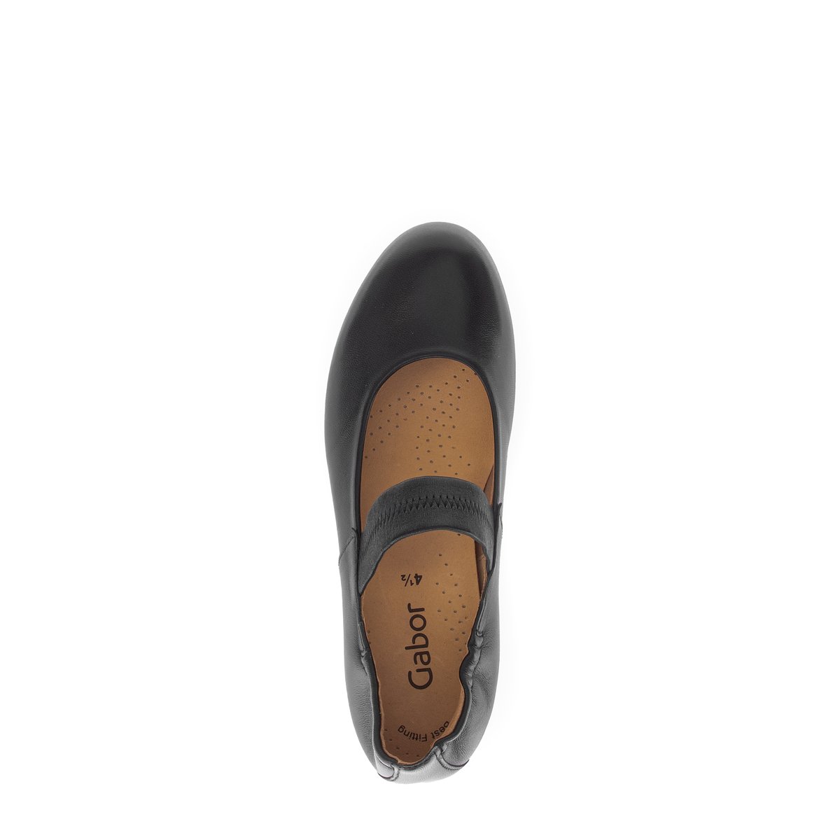 Ballerines en cuir à talon décroché noir lisse, GABOR