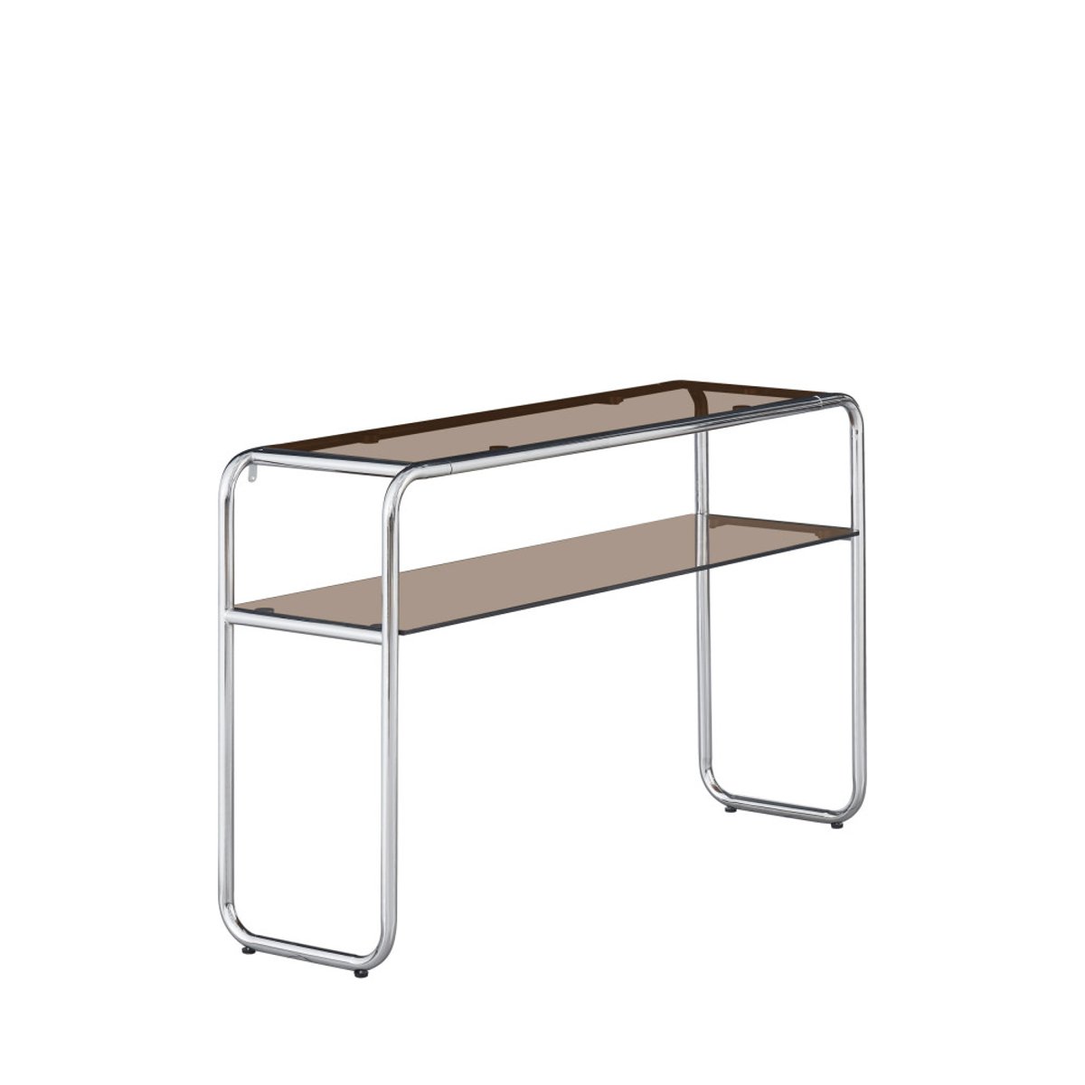 Console en verre et pieds chrome L 120 cm- DELIO verre ambré, DRAWER
