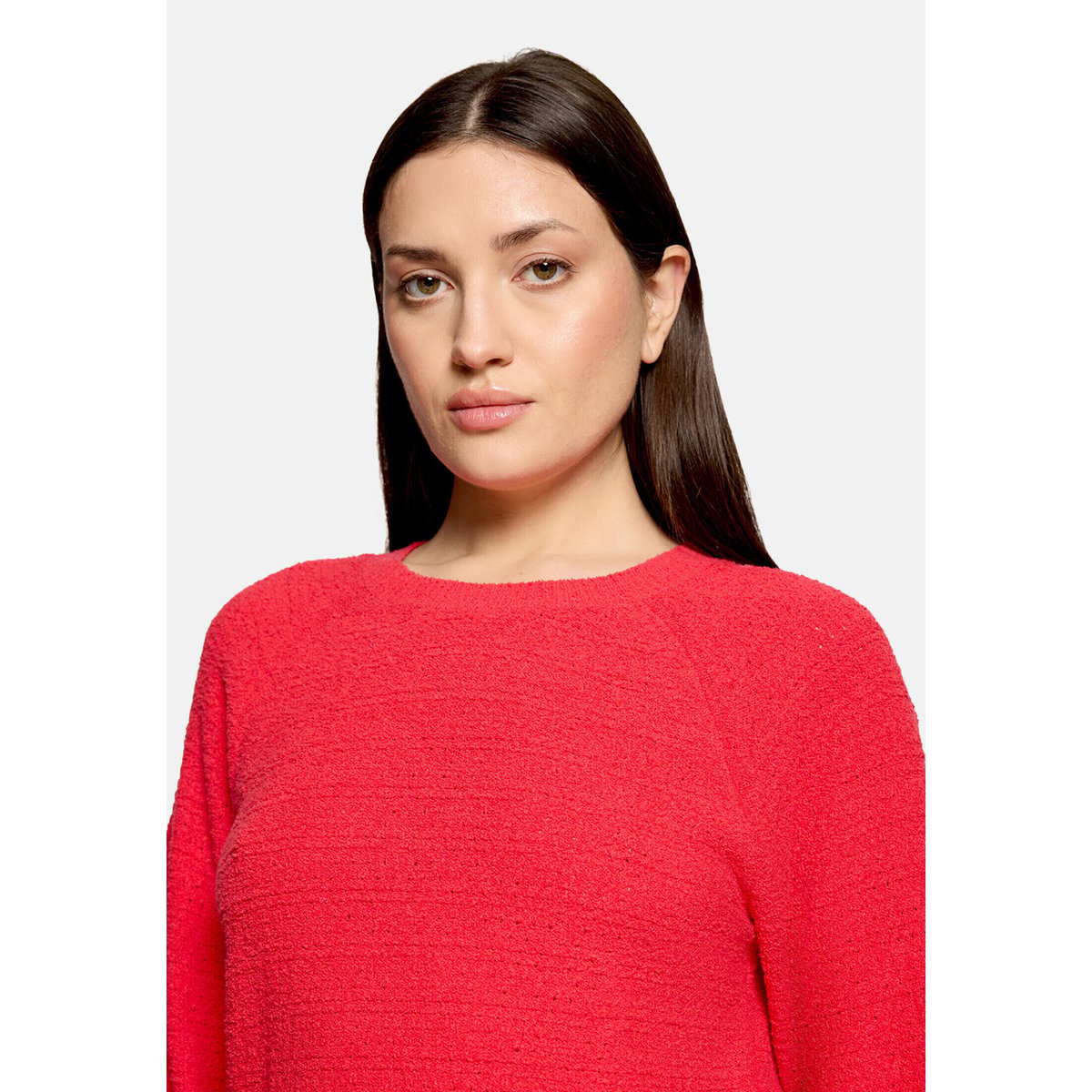 Pull-over en maille à encolure ronde rouge, CARTOON