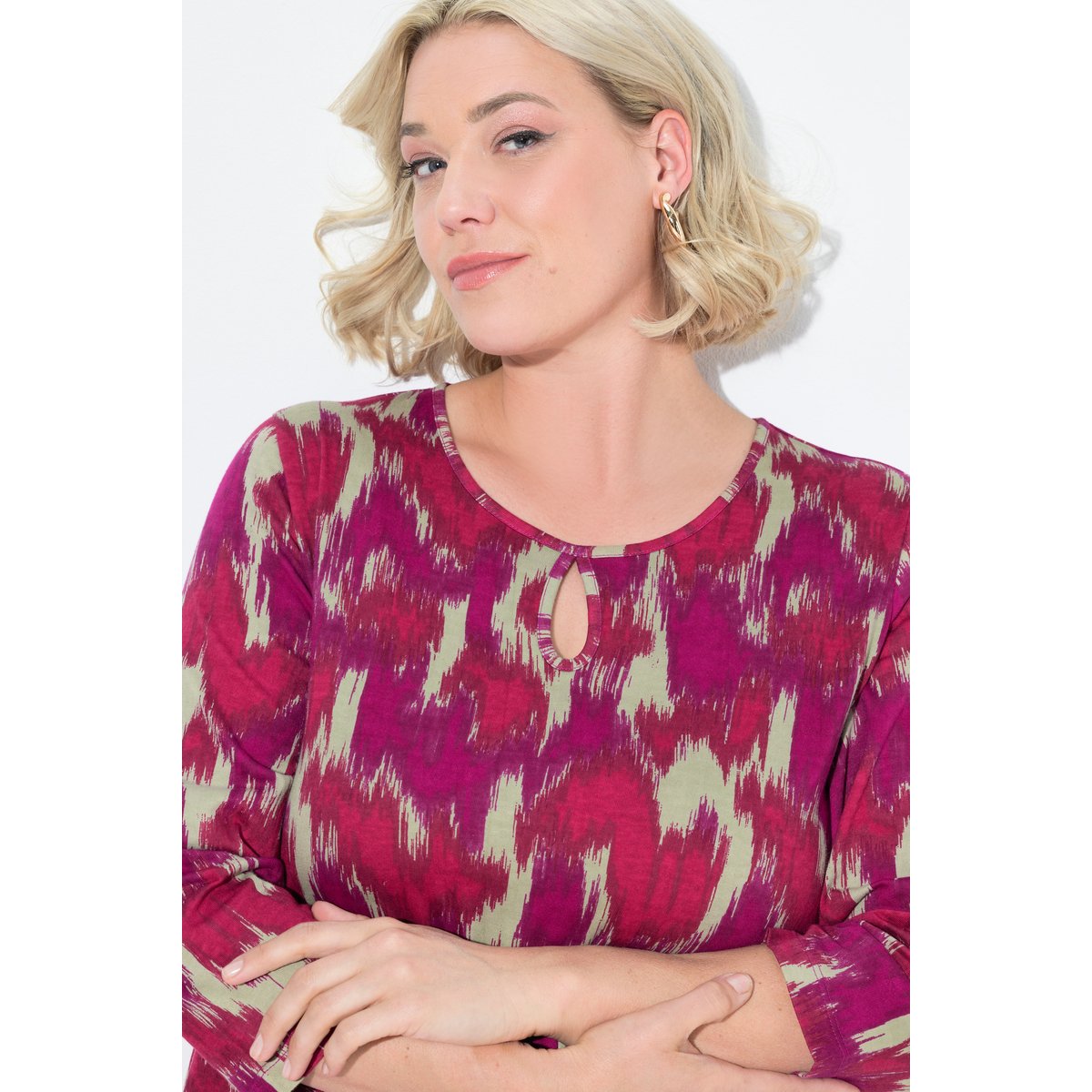 Robe maxi en jersey, coupe évasée noir, ULLA POPKEN