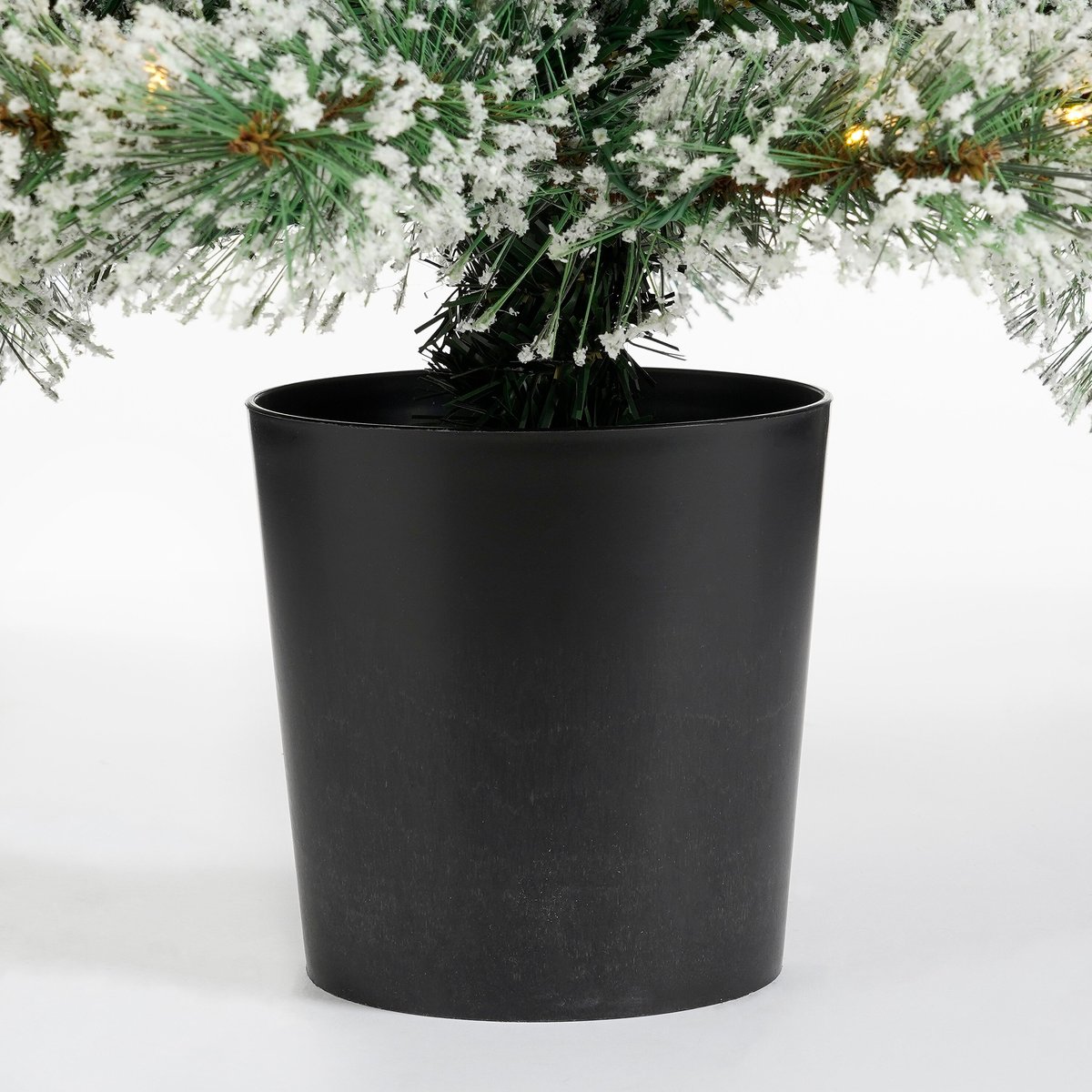 Sapin de Noël artificiel enneigé avec LED H120 cm VANDANS blanc chaud, BLACK BOX TREES