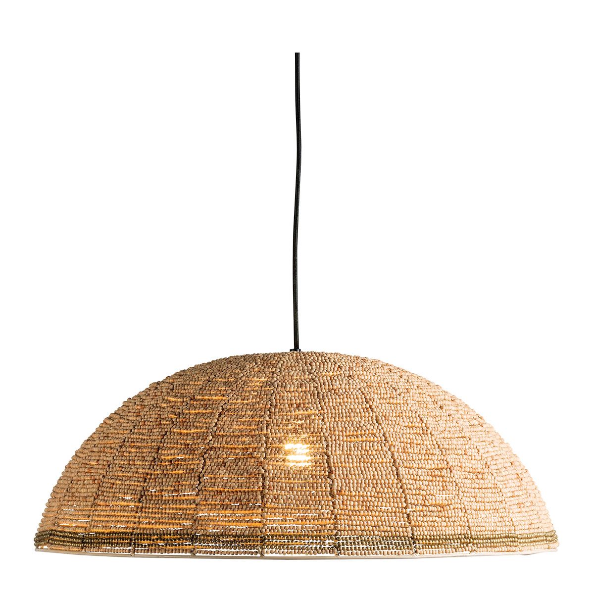 Suspension GAYA perles en bois v300233, BLANC D’IVOIRE