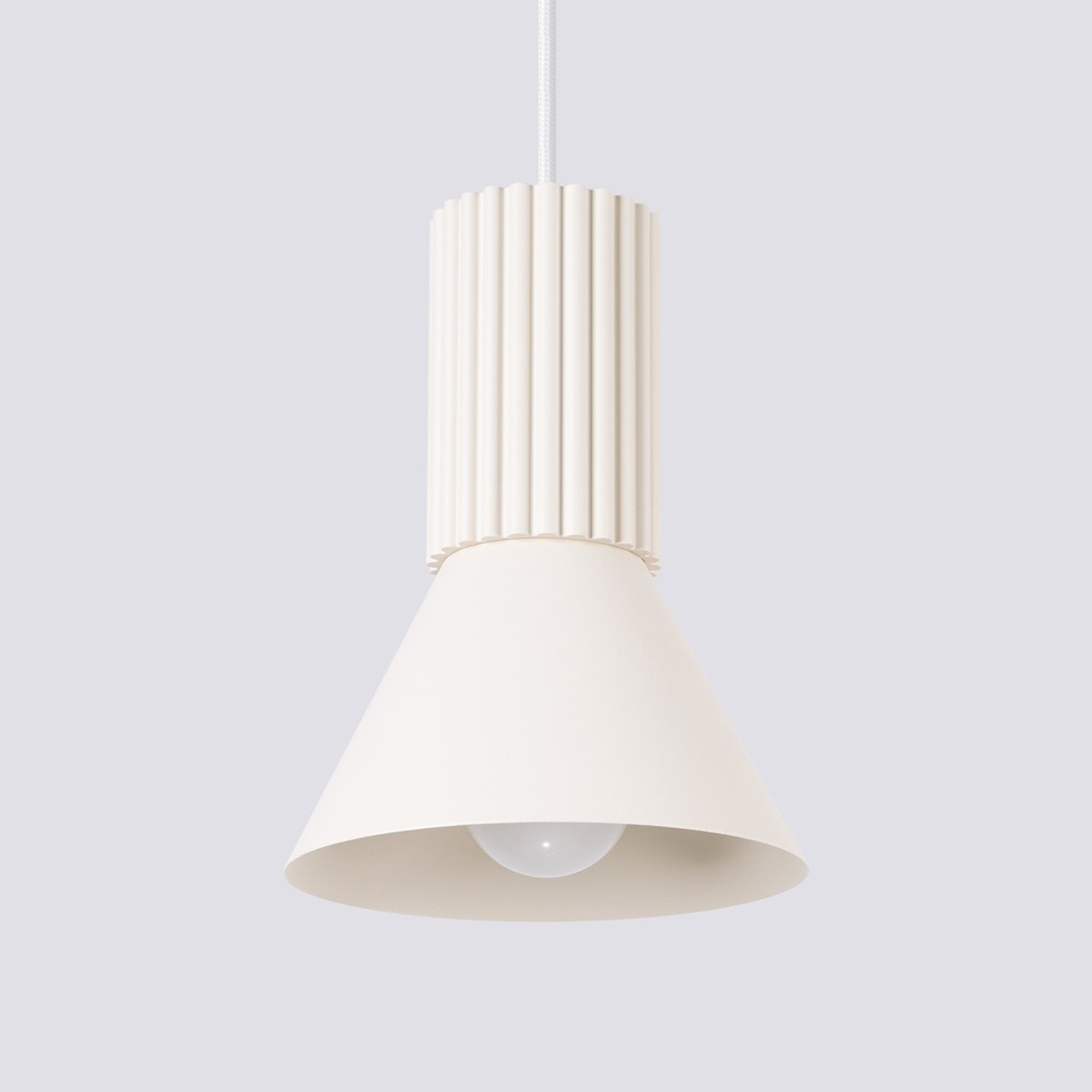 Suspension Acier Beige E14 1 Estria beige, EDEN