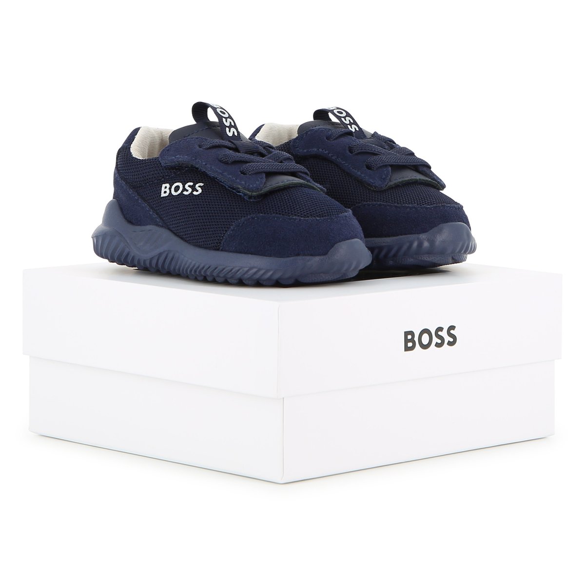 Baskets basses à lacets bleu cargo, BOSS KIDSWEAR