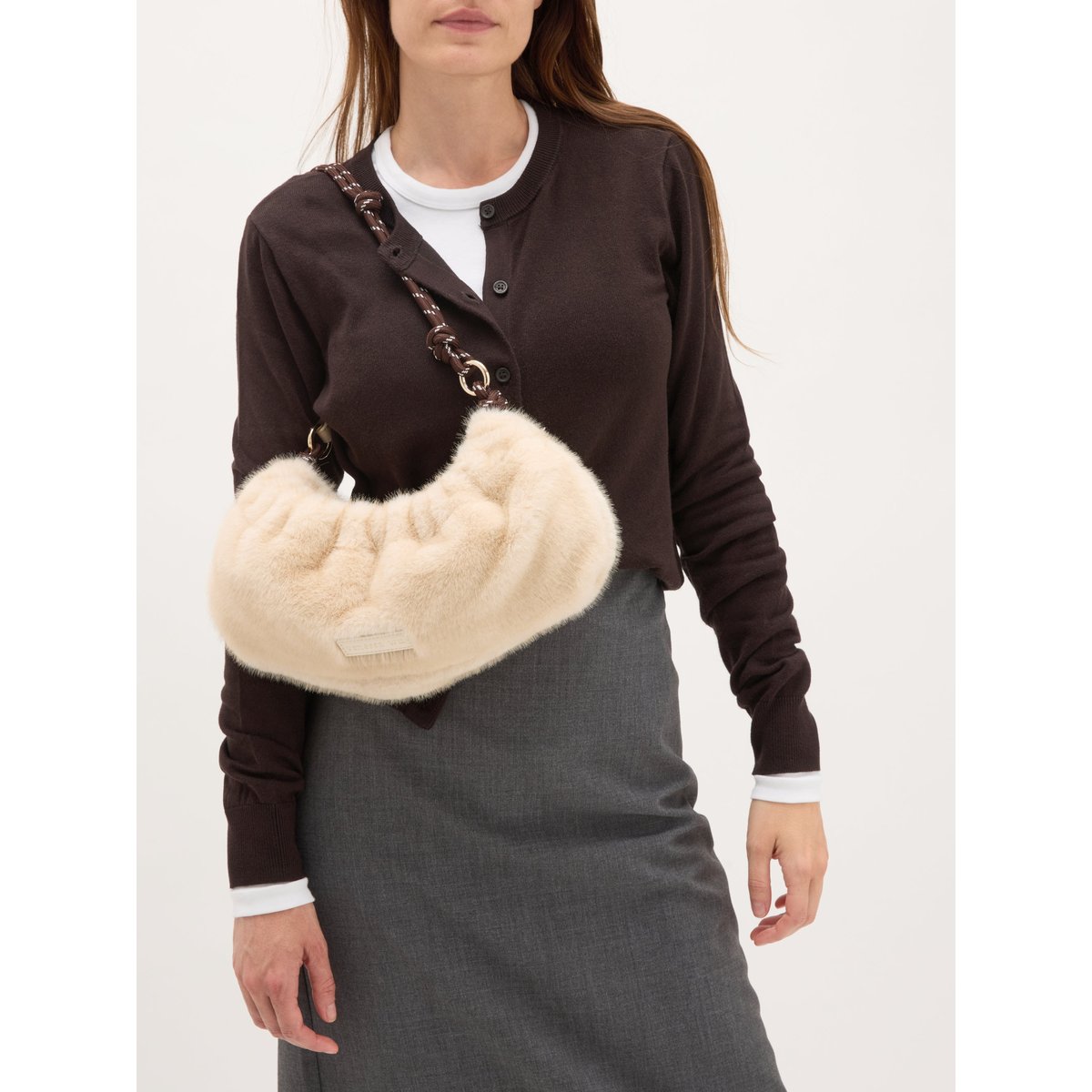 Sac porté épaule CALYX beige, VANESSA WU