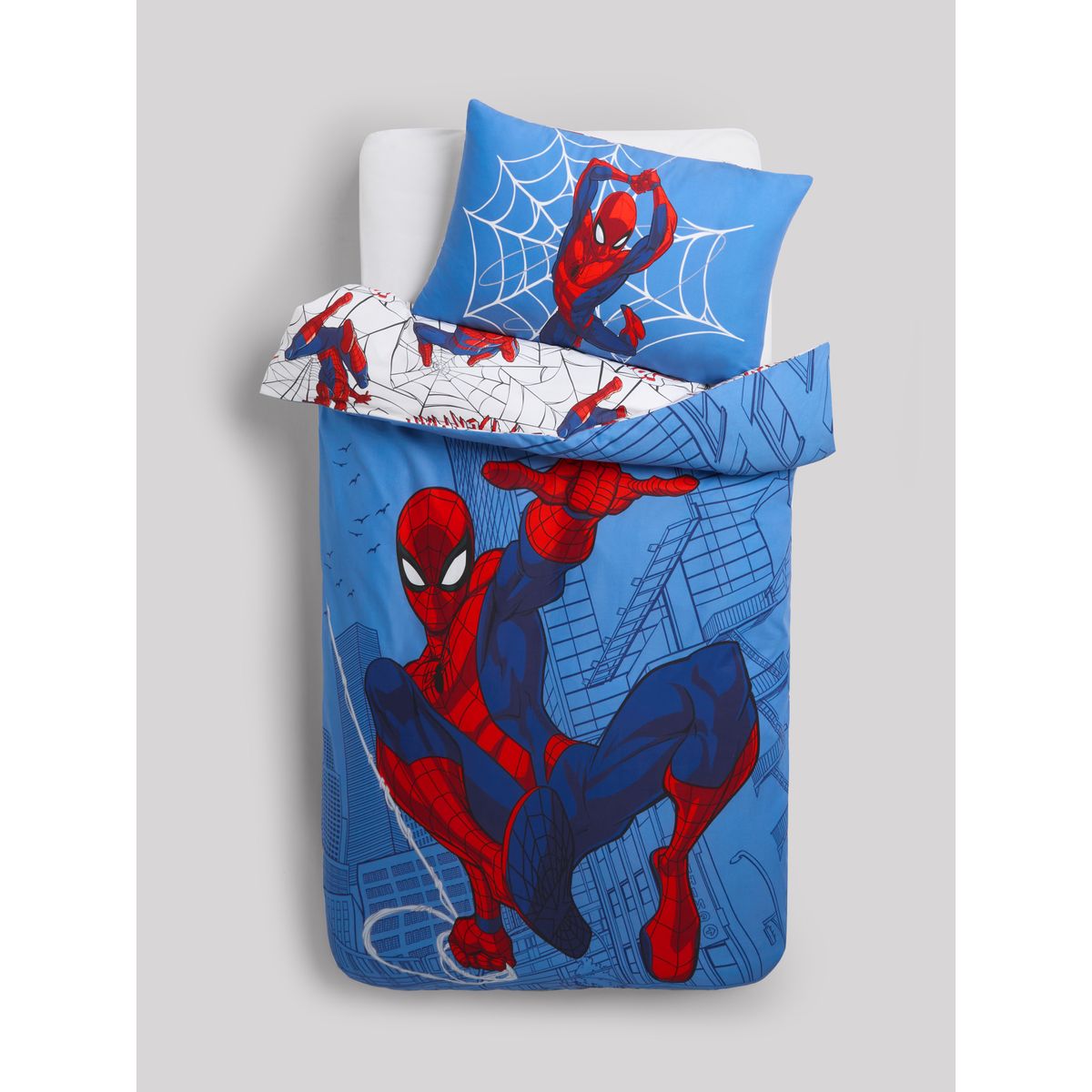 Housse de couette et taie oreiller spiderman bleu, NEXT