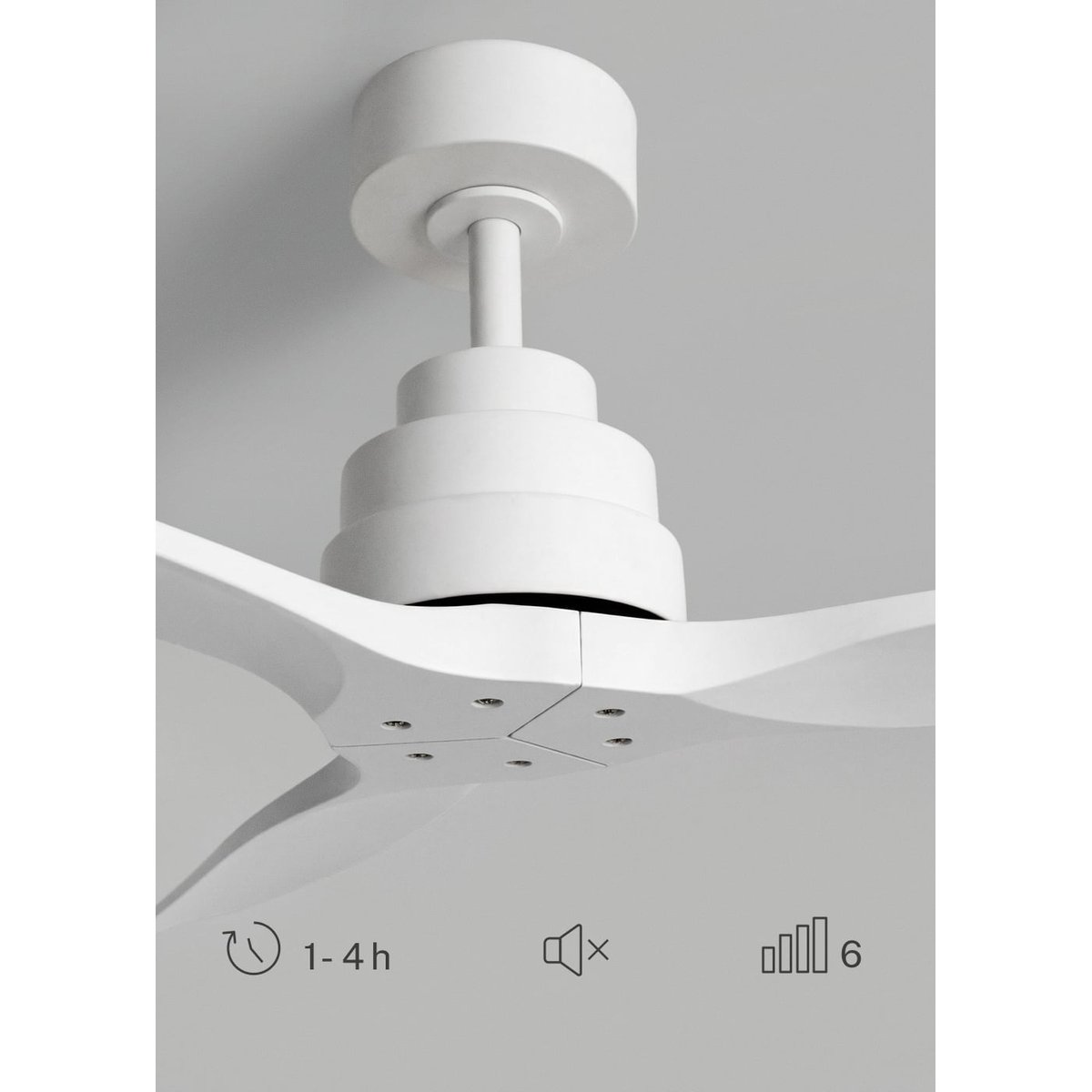 Ventilateur de plafond avec pales en ABS technique sans lumière avec Wi-Fi WIND STYLANCE blanc/blanc, CREATE