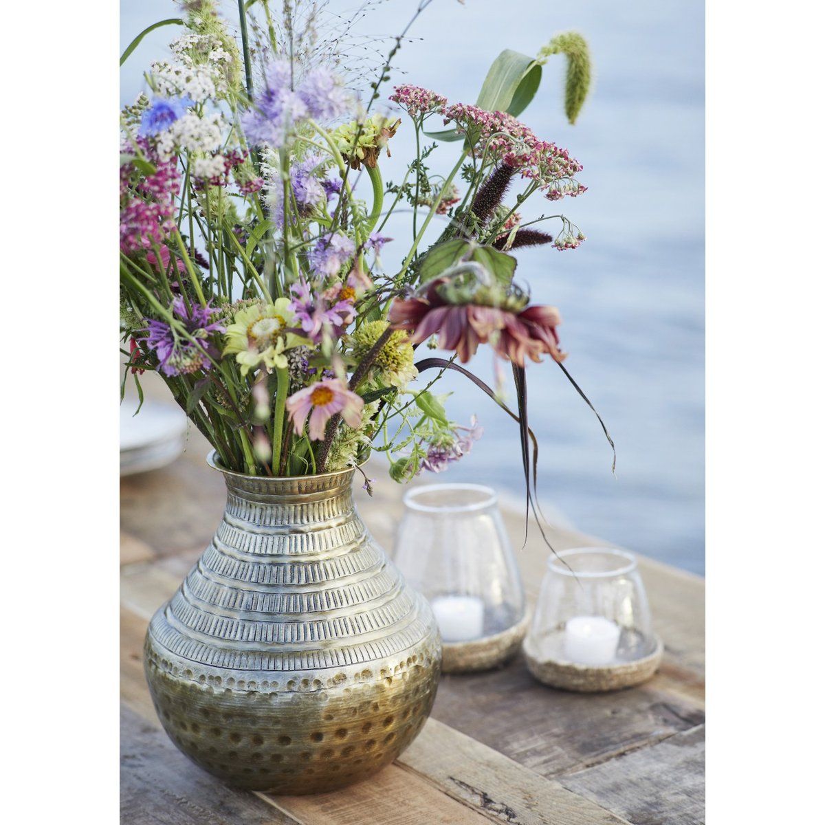 Photophore en verre et jute Votive h 10 cm transparent, naturel, MADAM STOLTZ