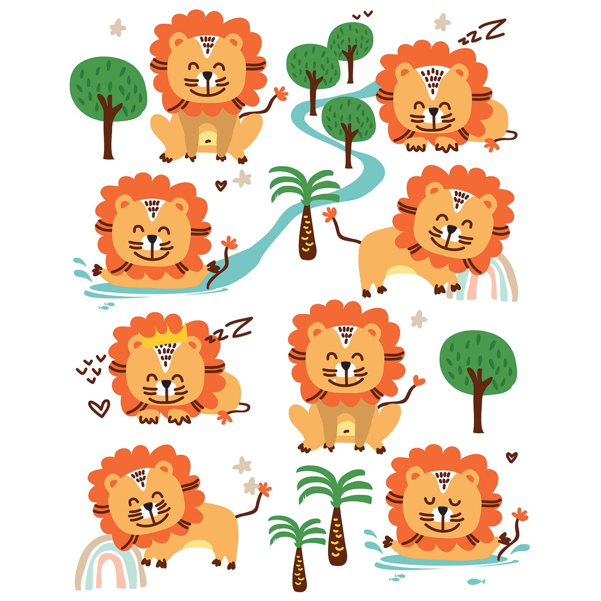 Papier peint graou le lionceau intissé, HEXOA