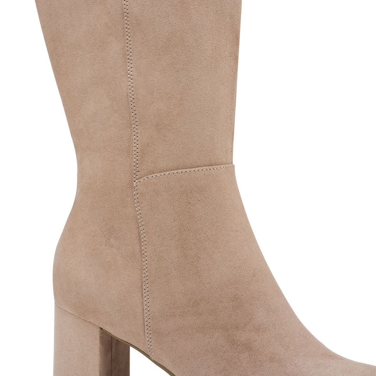 Bottes talon bloc beige crème brillant, MARCO TOZZI