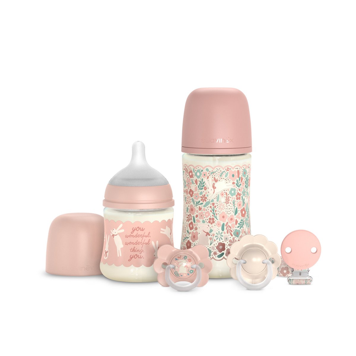 Set de biberons WELCOME BABY lapin rose, SUAVINEX