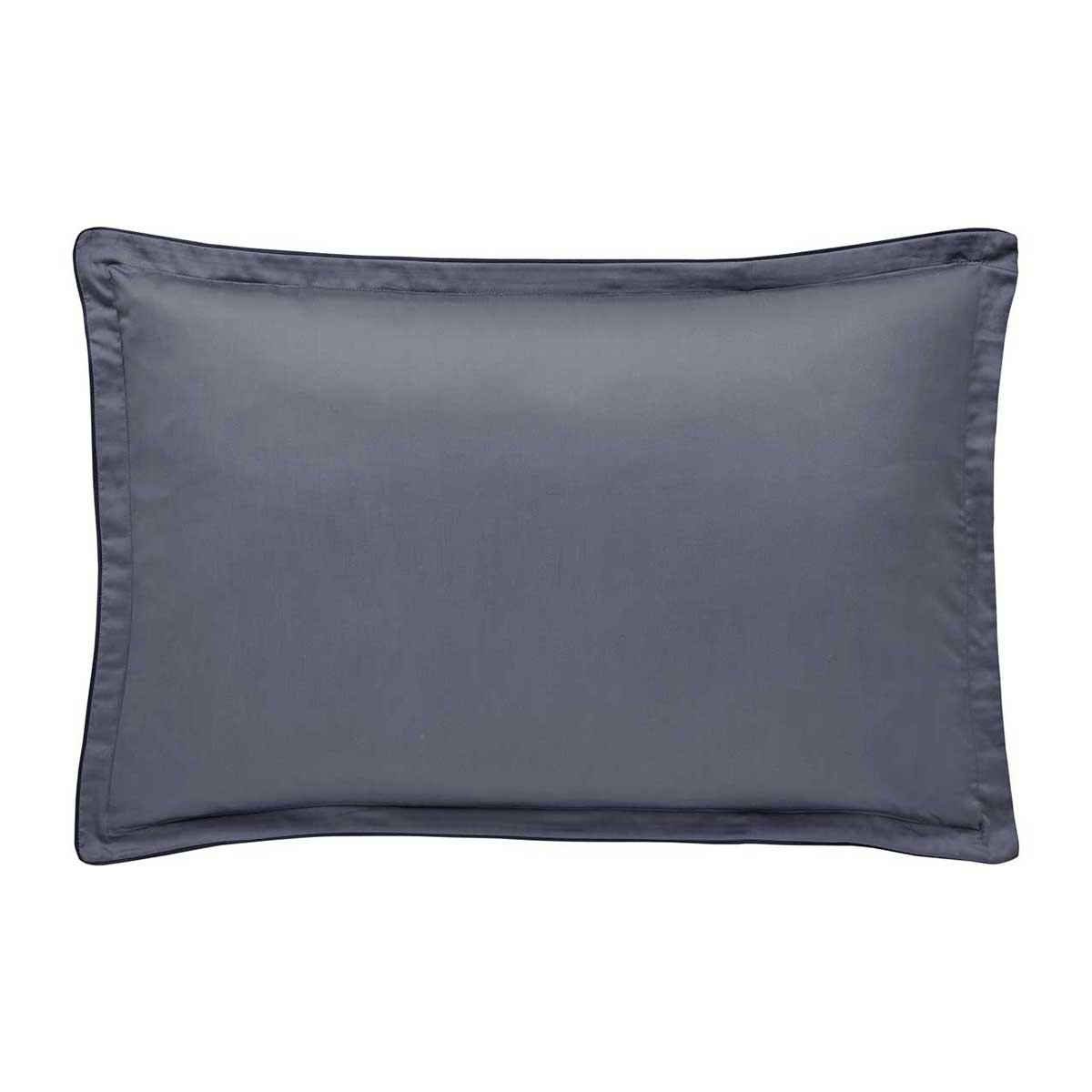 Taie d'oreiller imprimée en satin de coton bio, SHALIMAR bleu marine, ALEXANDRE TURPAULT