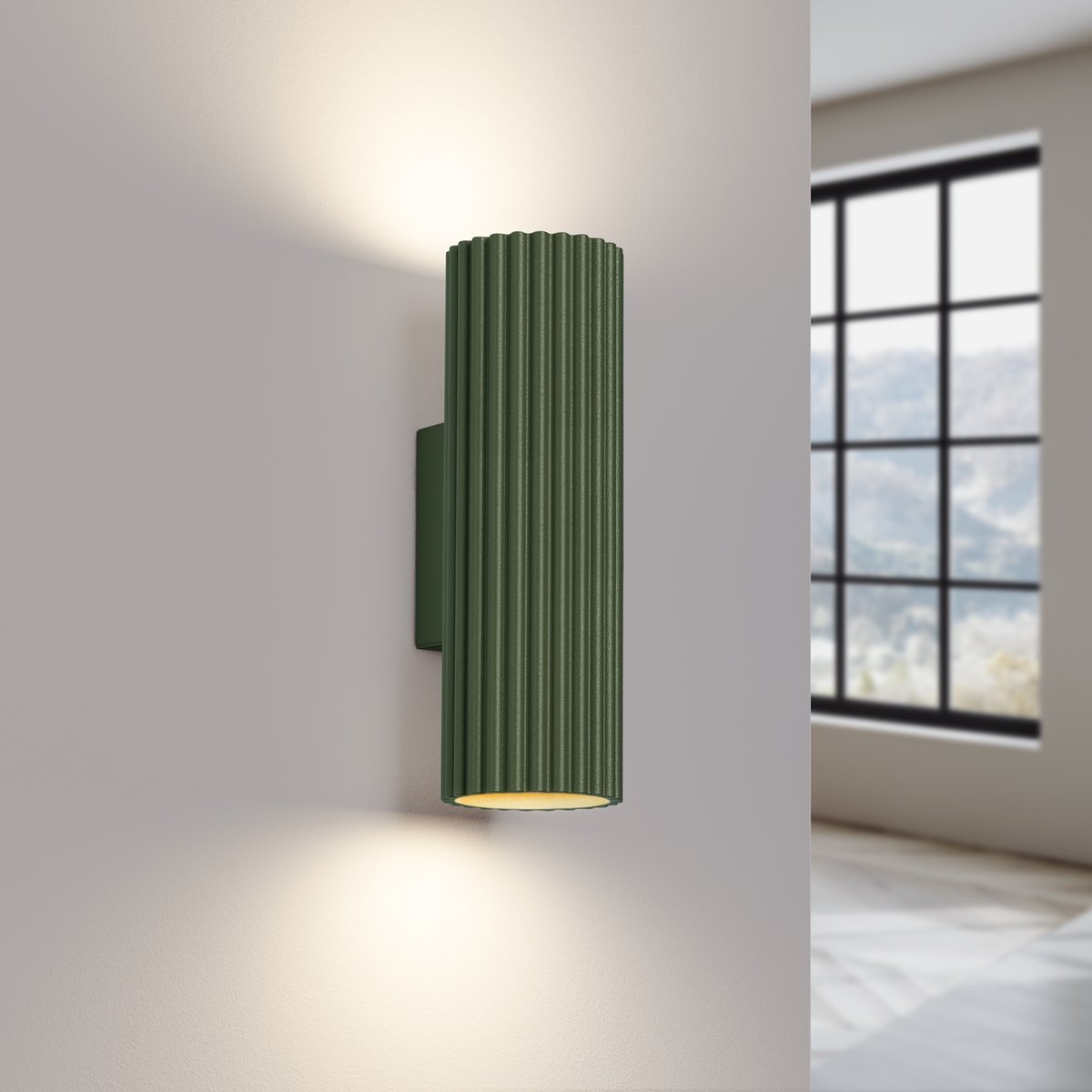 Applique Aluminium Vert Olive GU10 2 Karbon vert, EDEN