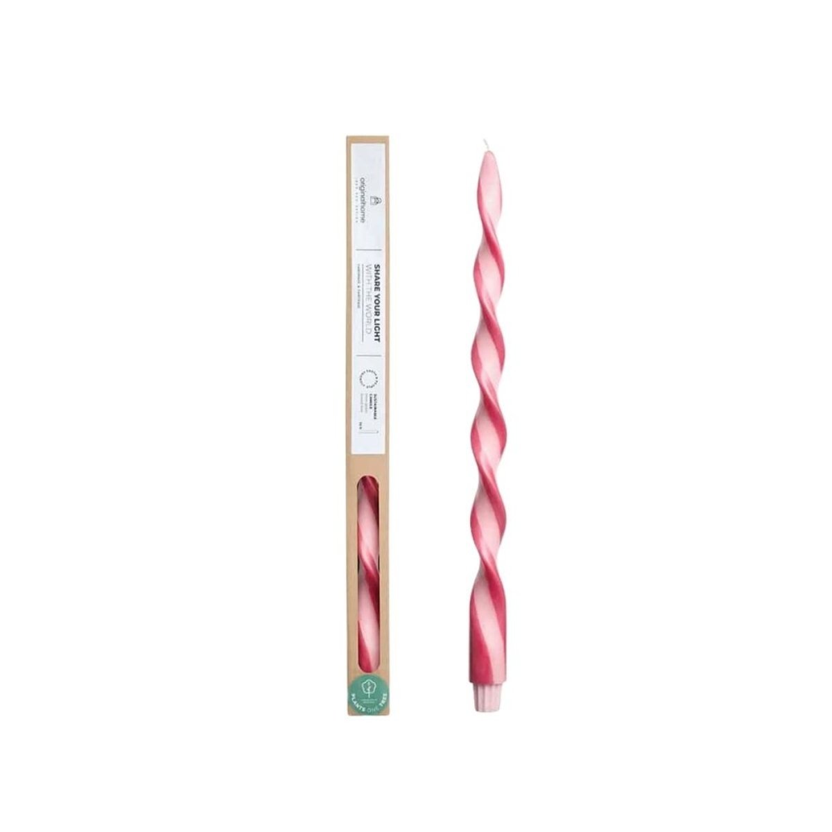 Bougie spirale bicolore 40cm rose, ORIGINALHOME