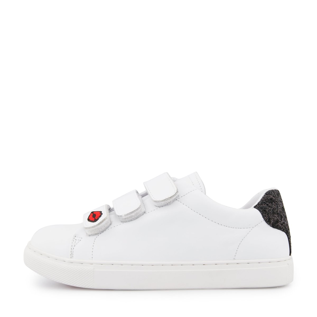 Baskets En Cuir Edith Embrasse Moi blanc, BONS BAISERS