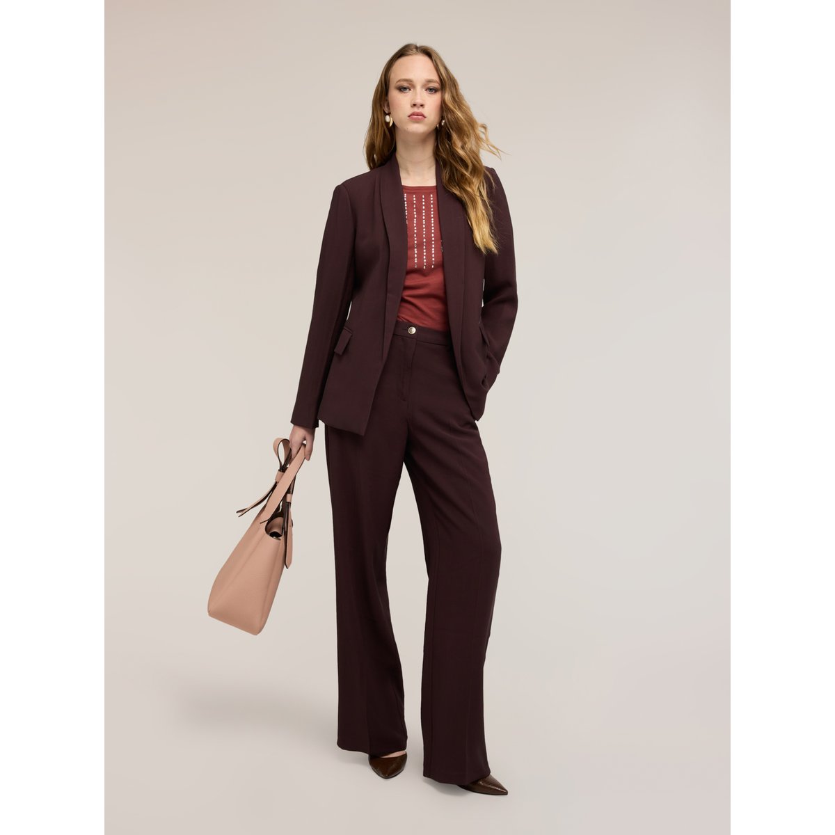 Pantalon palazzo marron, MOTIVI