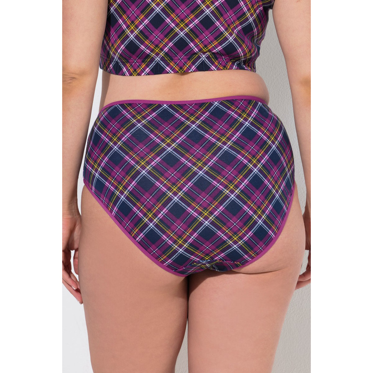 Lot de 5 culottes midi, unies / à carreaux baie, ULLA POPKEN
