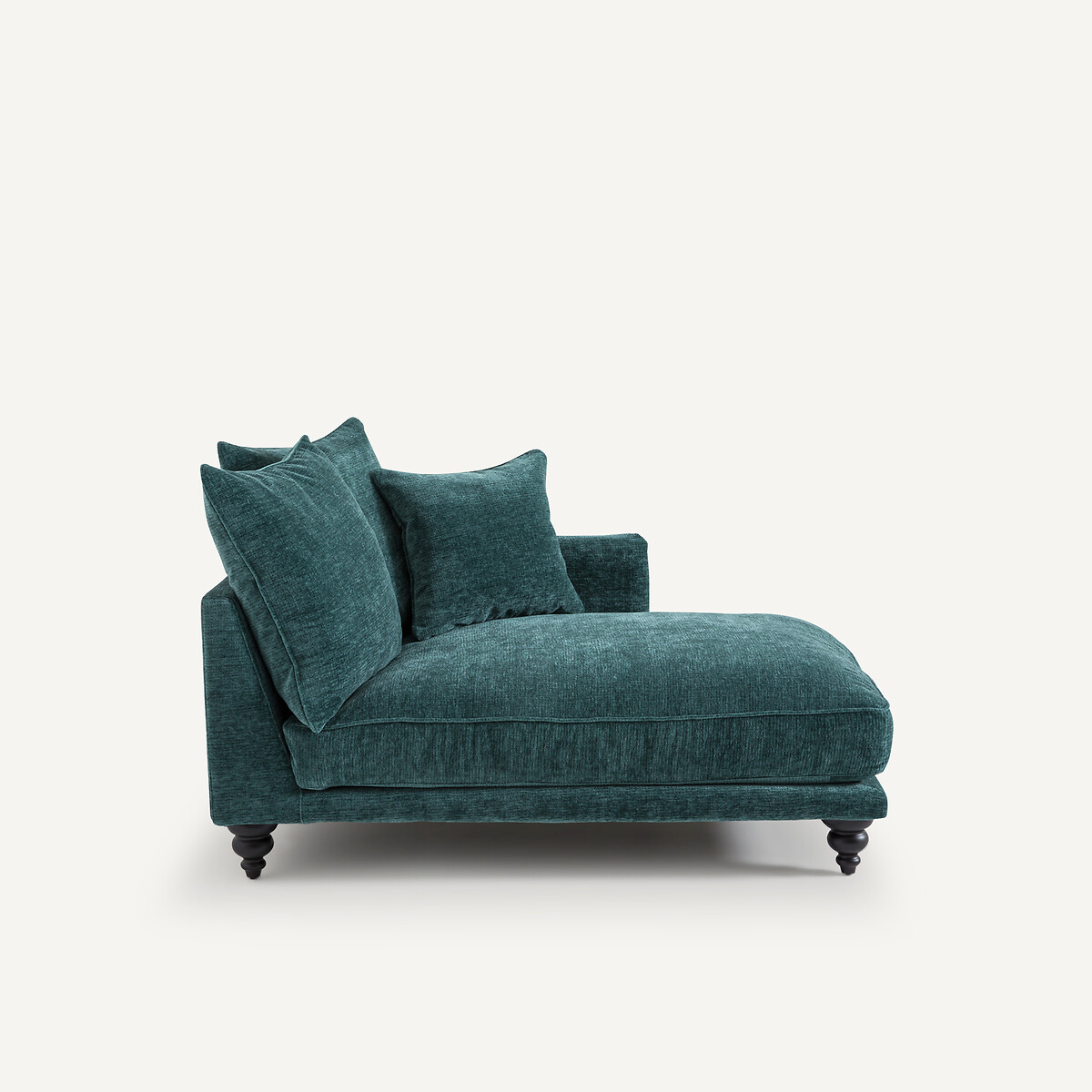 Méridienne, en velours texturé, LAZARE bleu pétrole, AM.PM