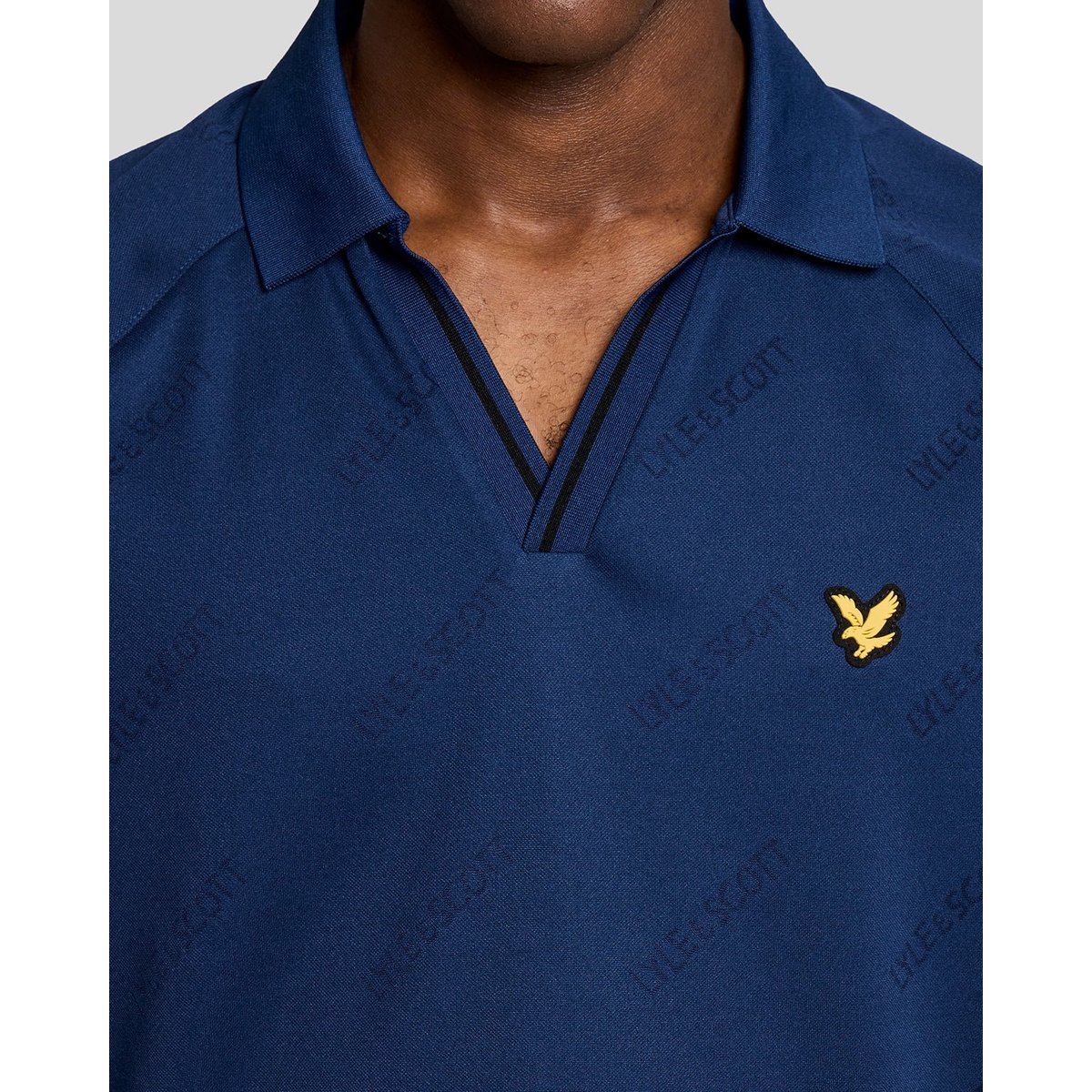 Polo Sports gaufré football bleu pivoine marine, LYLE & SCOTT